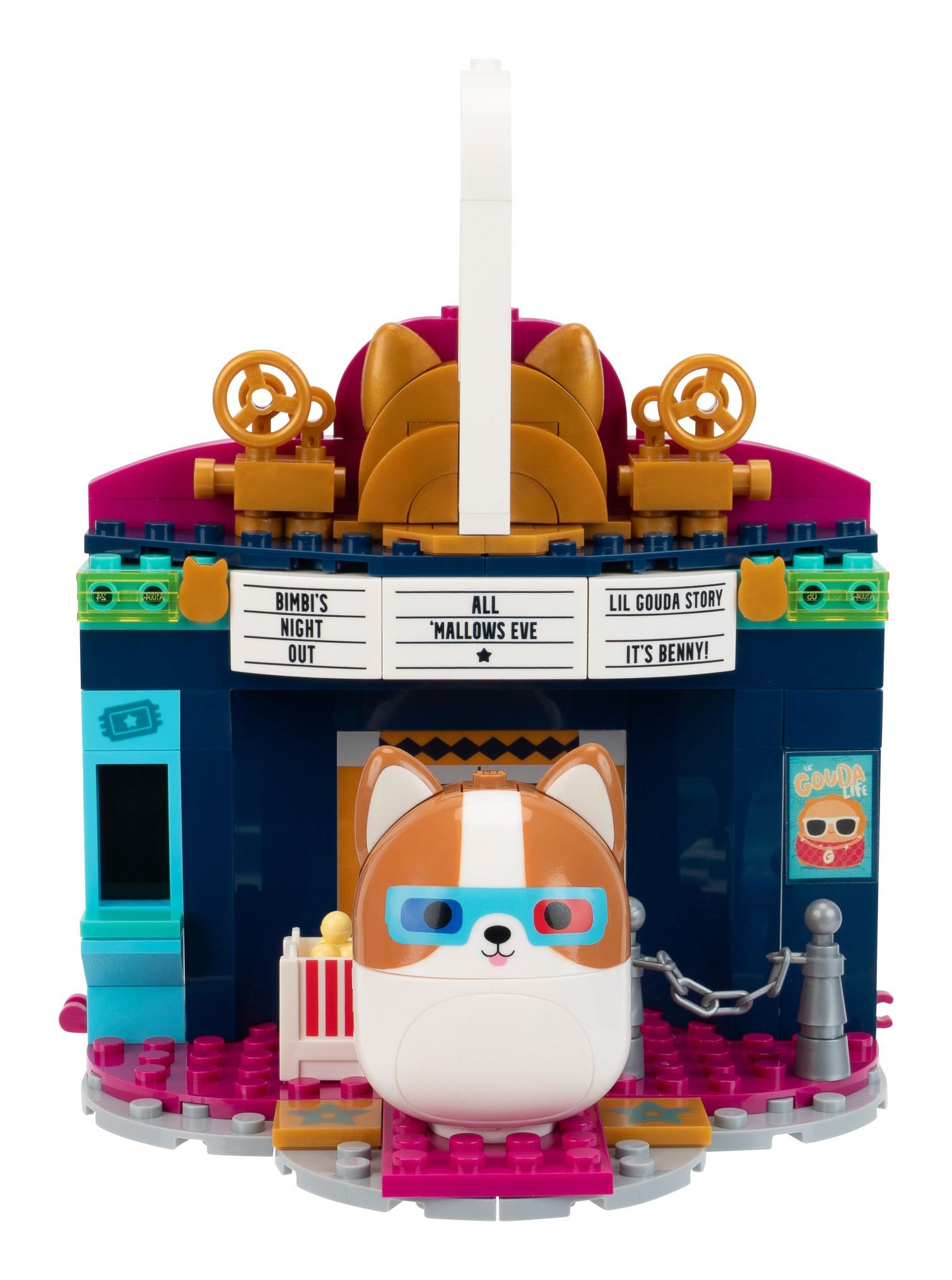 Squishmallows BLDR Reginald at the Movies Building Set Built.jpg