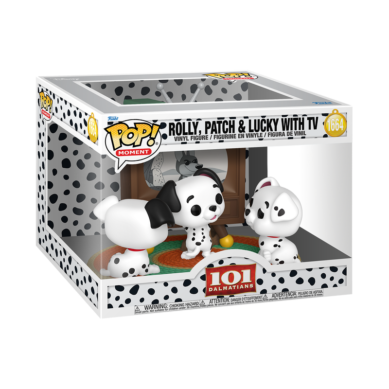 Pop! Disney - 101 Dalmations - Rolly, Patch & Lucky with TV (Pop! Moment)