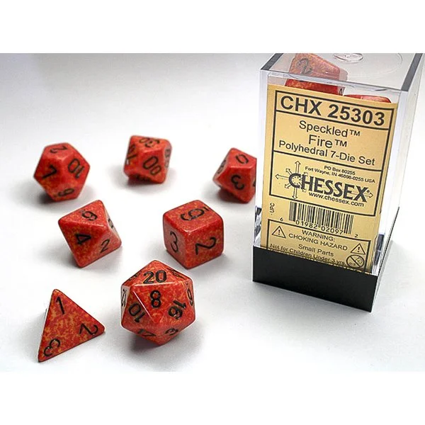 Chessex Speckled Polyhedral 7 Dice Set - Fire