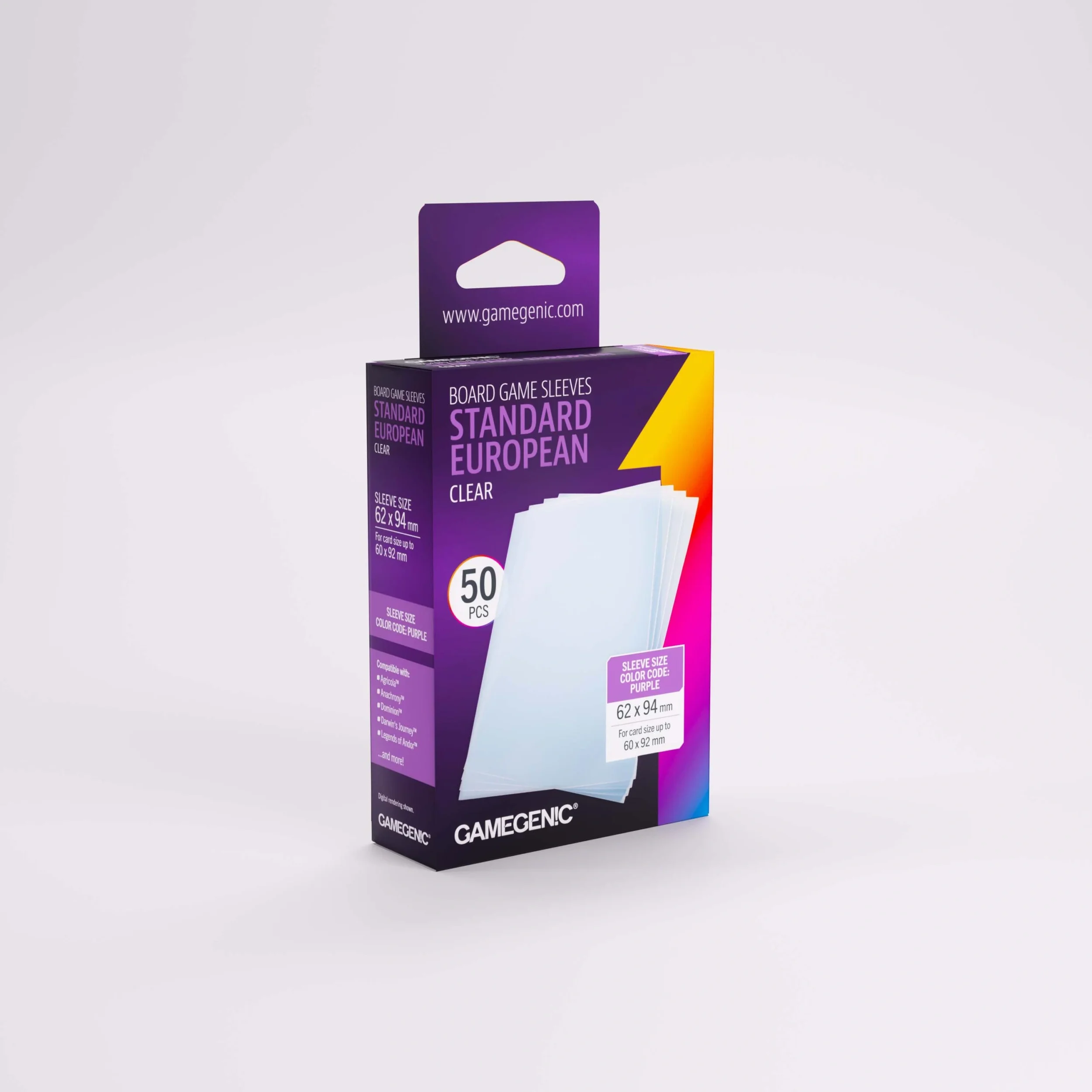 Gamegenic Board Game Sleeves Standard European Clear.webp