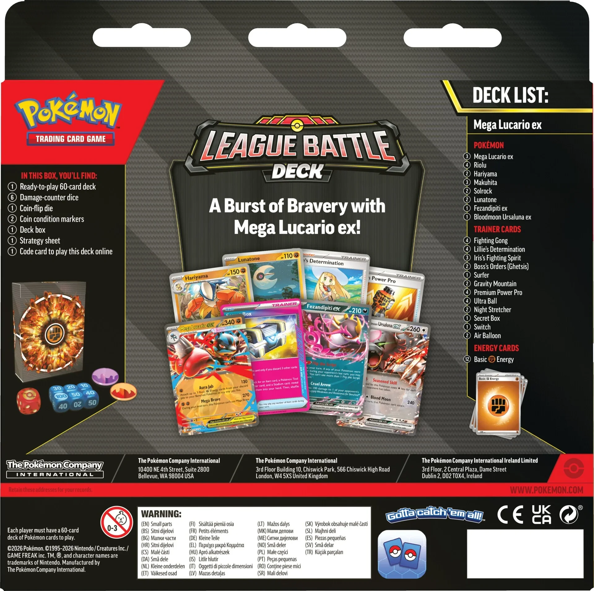 Pokemon TCG Mega Lucario ex League Battle Deck Back.webp