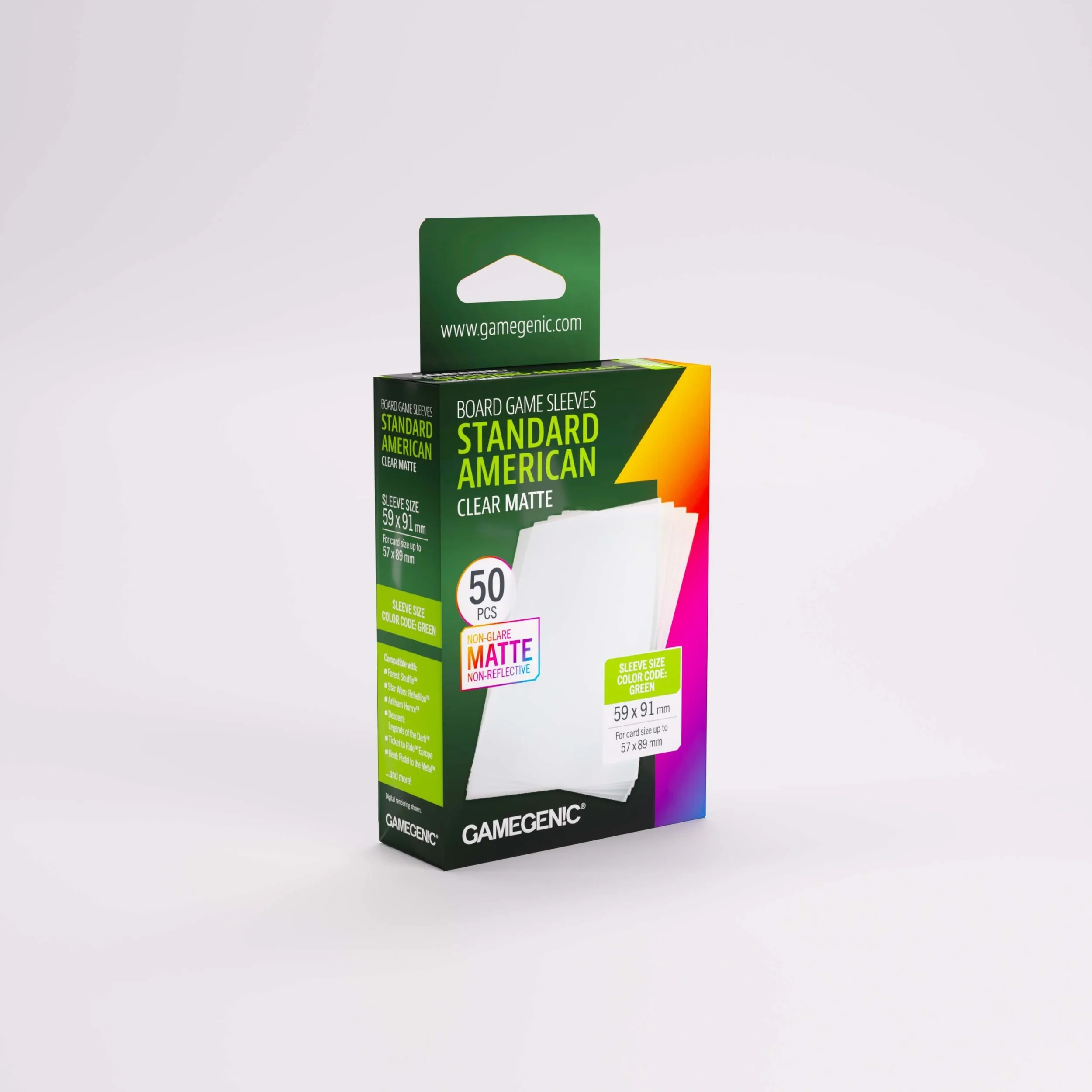 Gamegenic Board Game Sleeves - Standard American - Clear Matte (50)