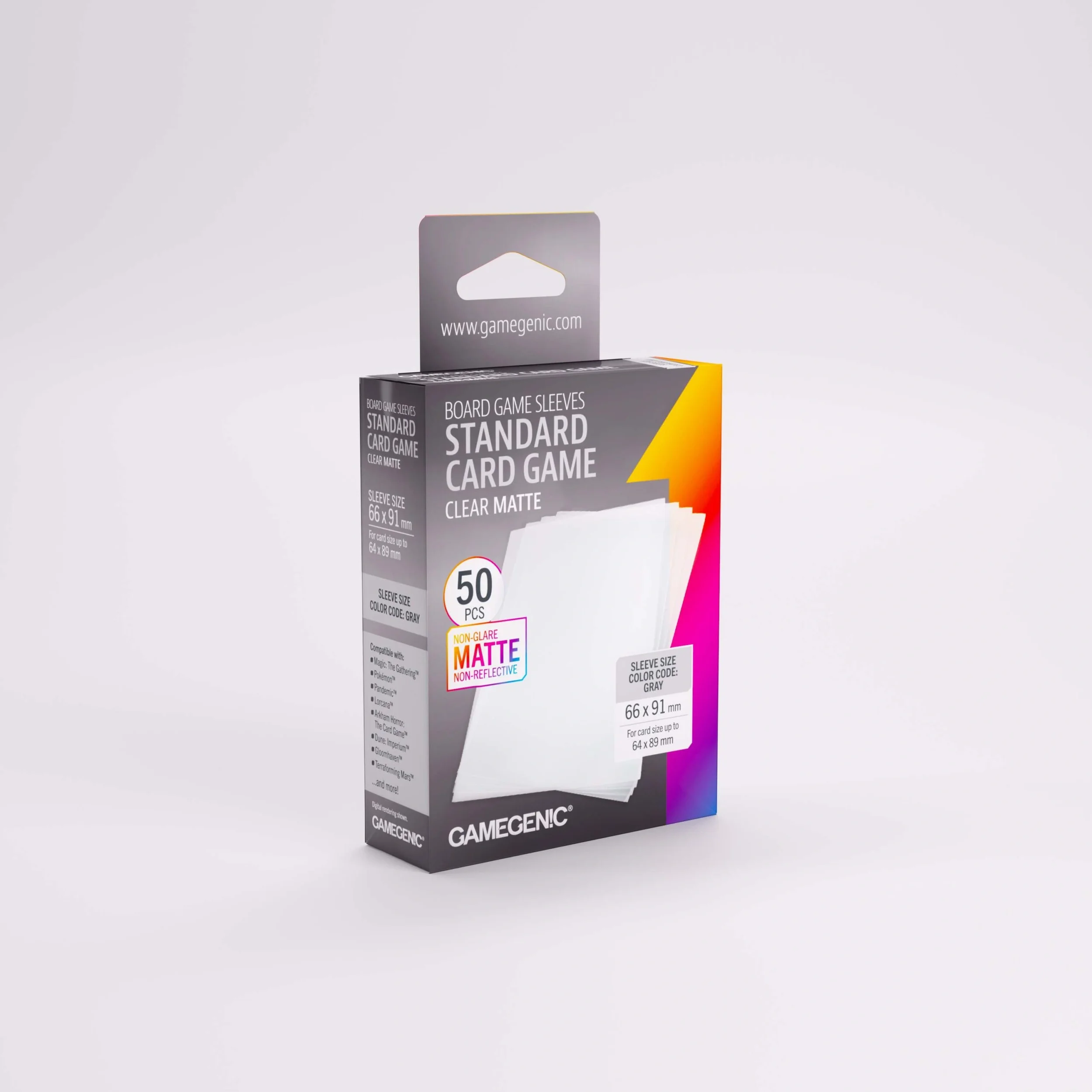 Gamegenic Board Game Sleeves - Standard Card Game - Clear Matte (50)