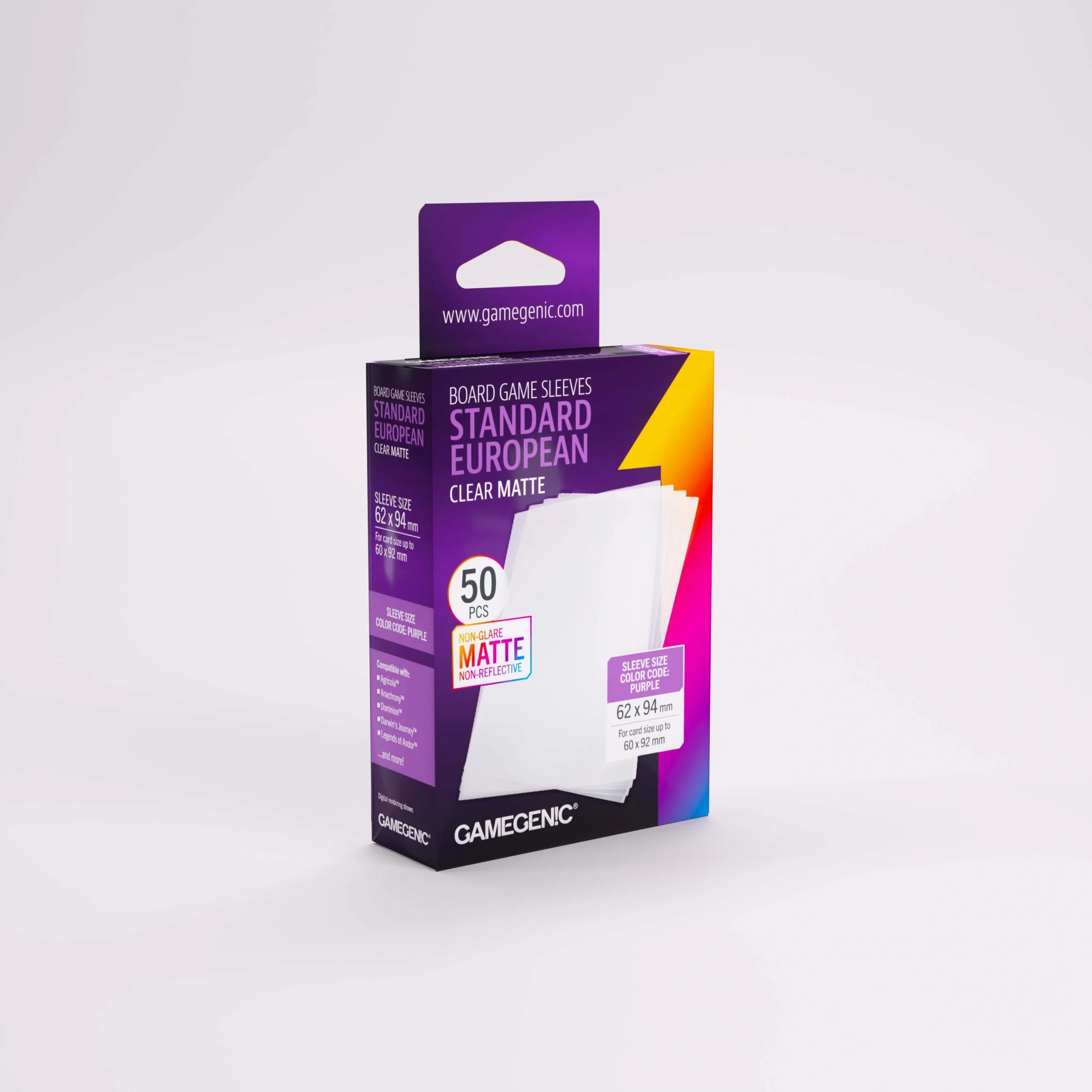Gamegenic Board Game Sleeves Matte Standard European.webp