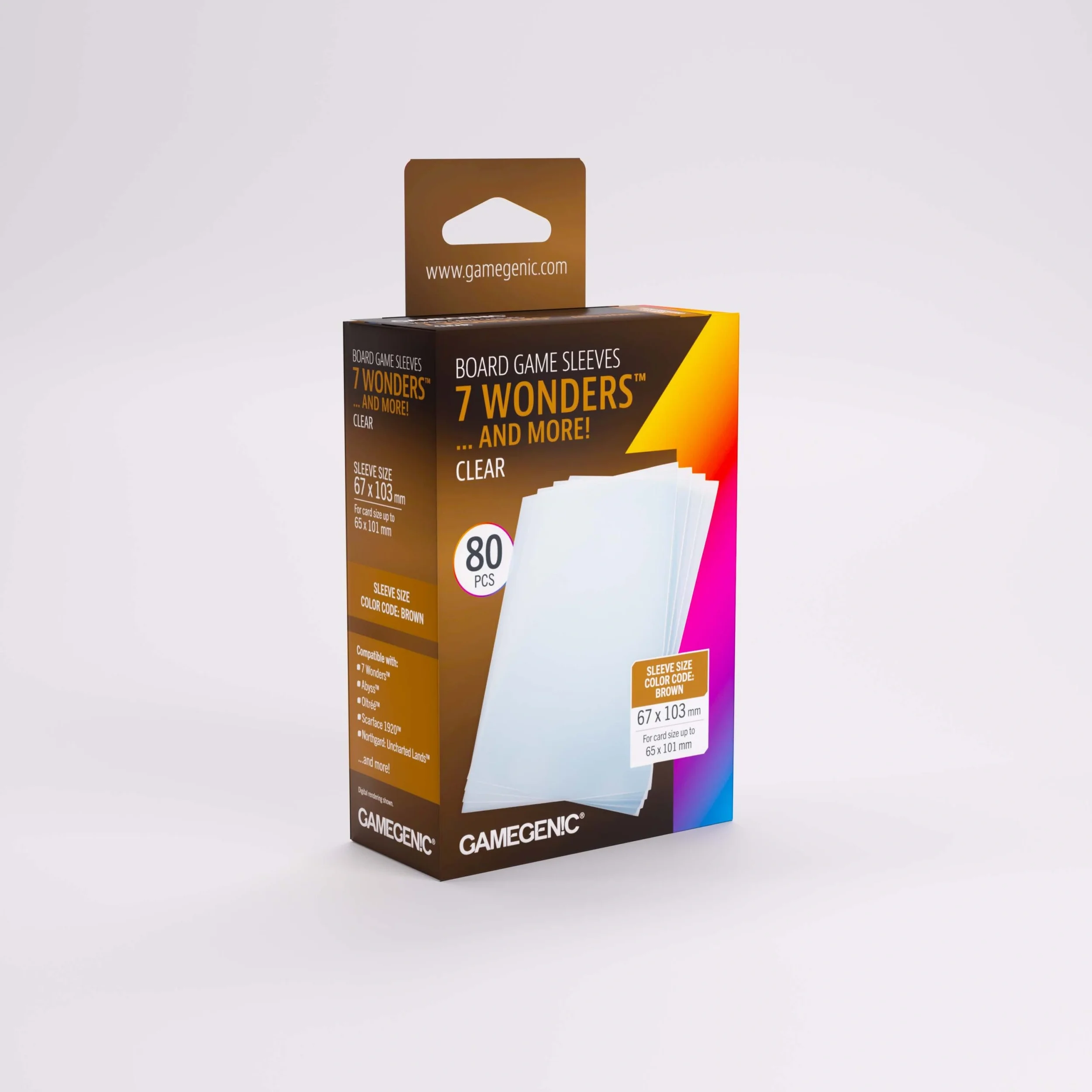Gamegenic Board Game Sleeves - 7 Wonders - Clear (80)