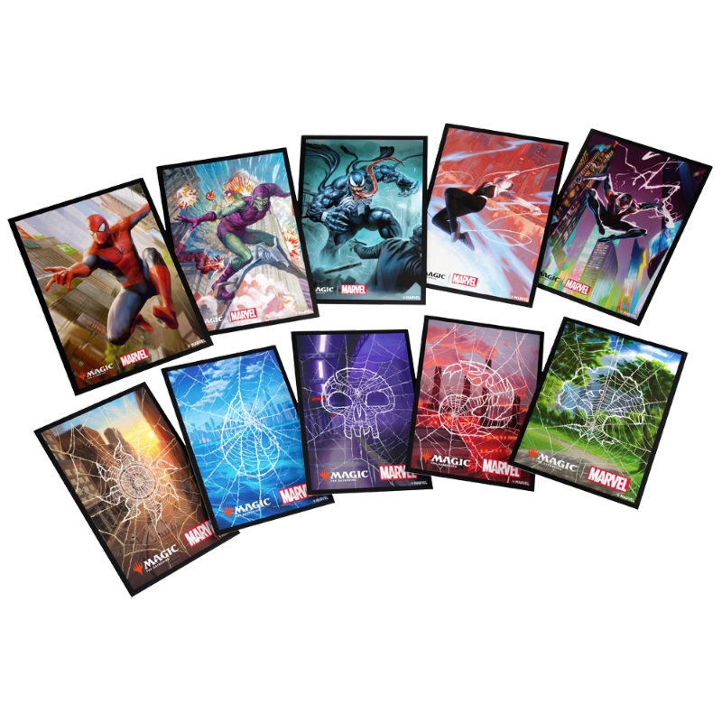 spider man mtg card sleeves Gamegenic MTG: Marvel's Spider-Man Premium Art Sleeves- Spider-Man Mou out hanger. MTG Premium Art Sleeves: Spider-Man