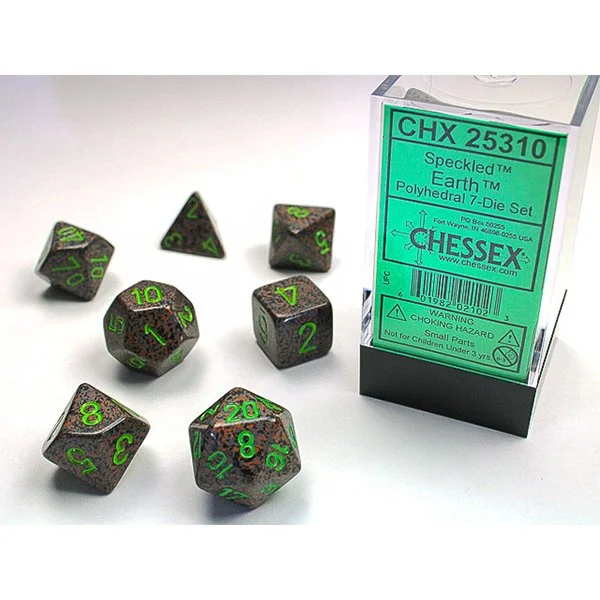 Chessex Speckled Polyhedral 7 Dice Set - Earth