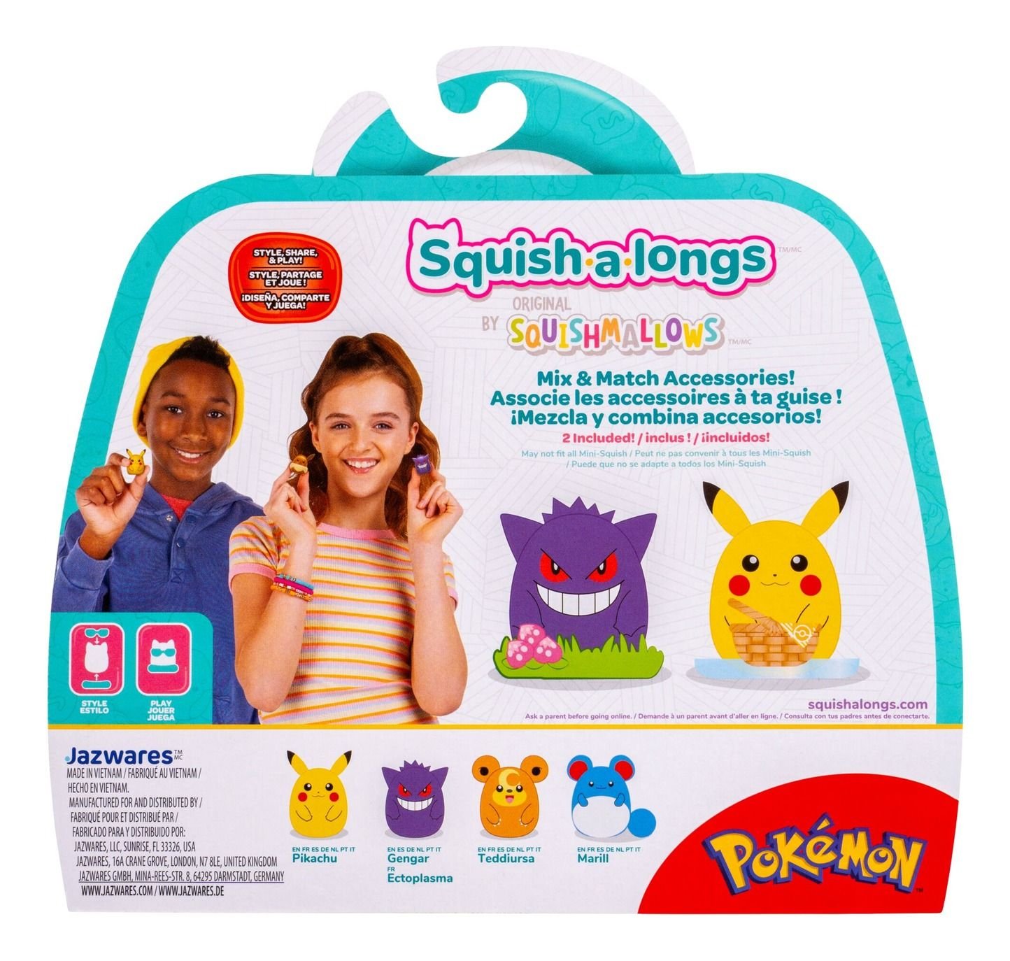 Squish-a-longs Pokemon 4-Pack Pikachu Back.jpg