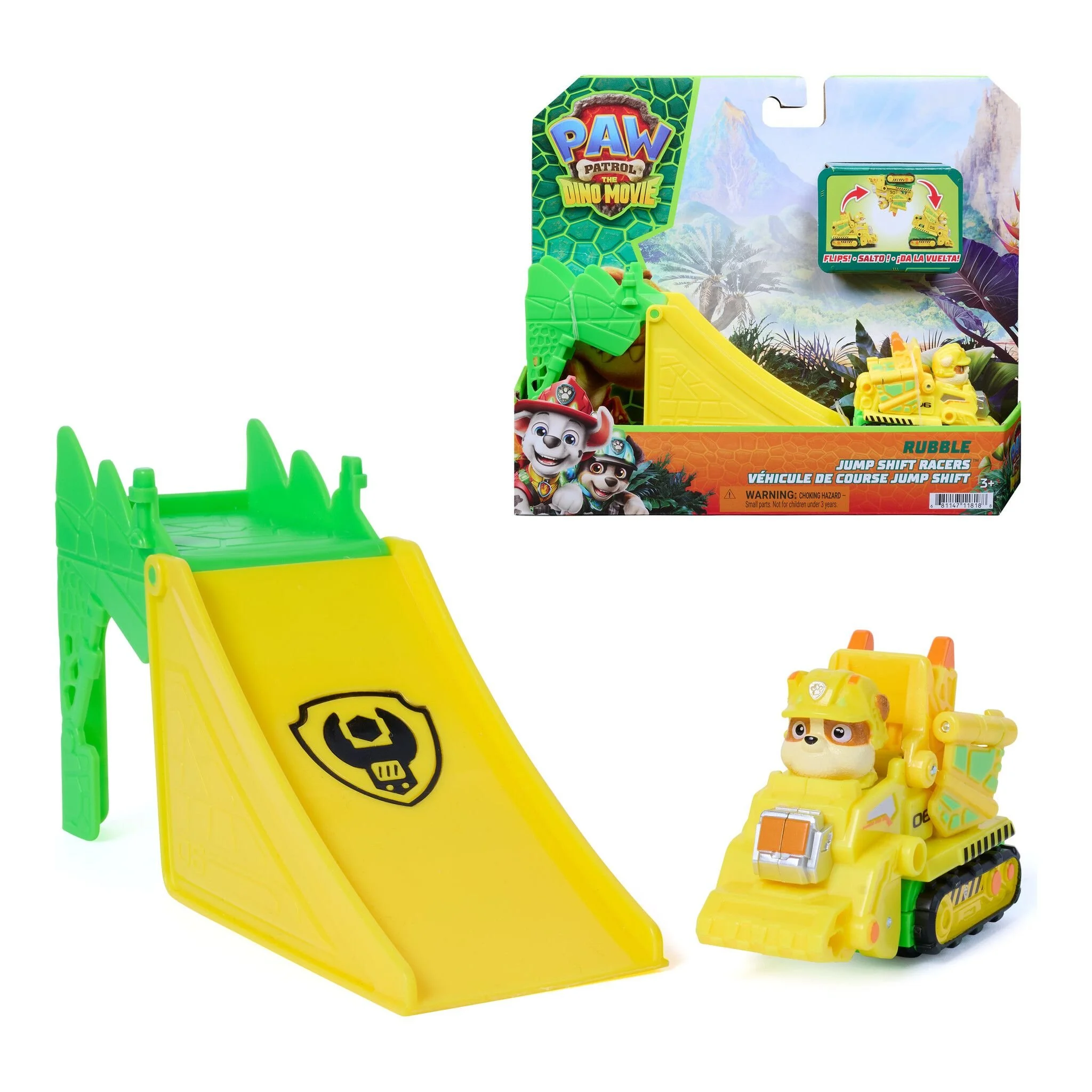 Paw Patrol The Dino Movie Jump Shift Racers Rubble