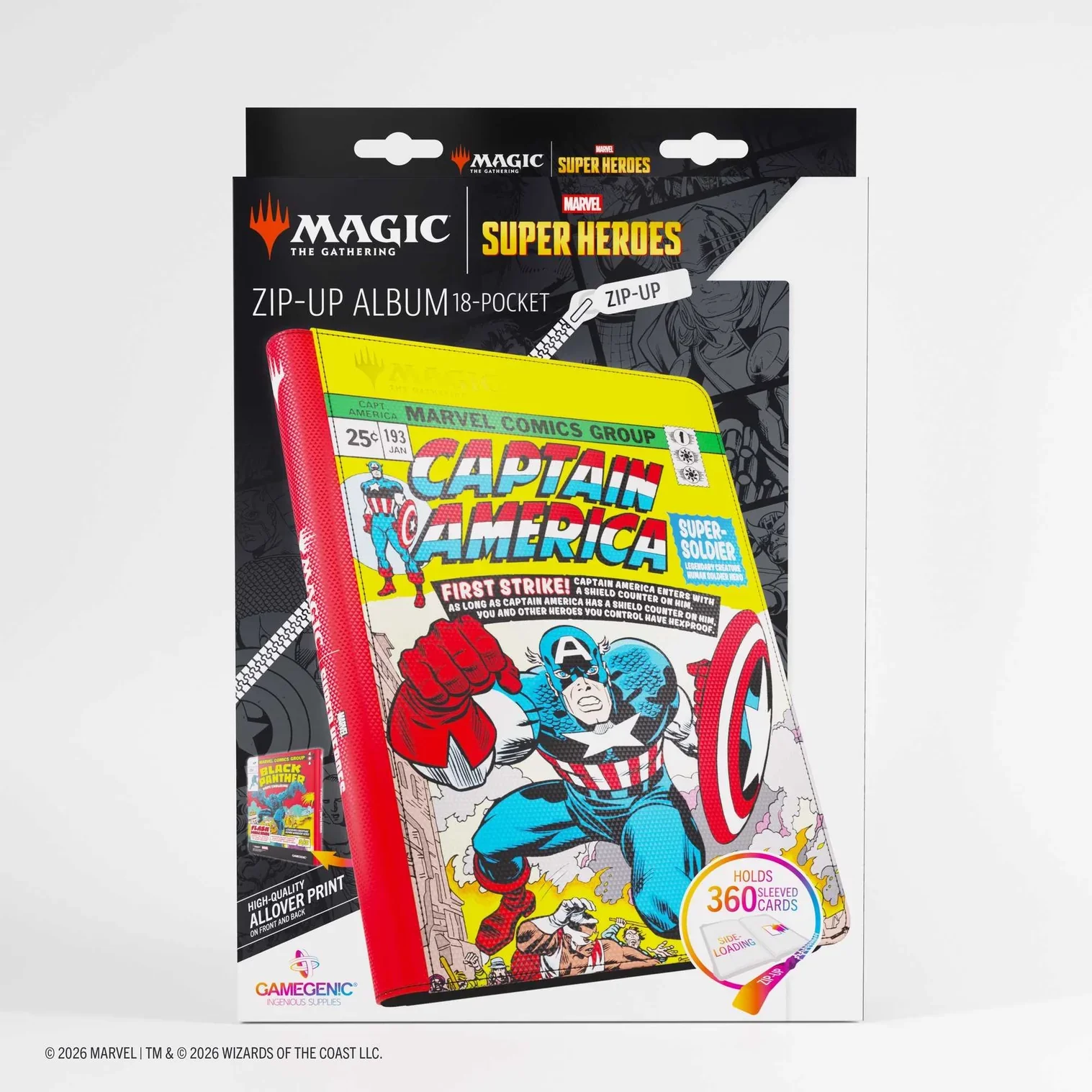 Gamegenic x Magic The Gathering Zip-Up Album 18-Pocket Captain America.webp