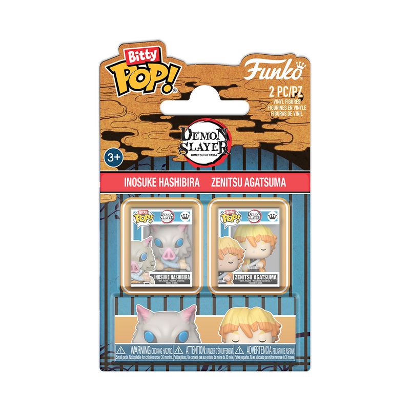 Bitty Pop! Demon Slayer - Inosuke Hashibira & Zenitsu Agatsuma 2-Pack