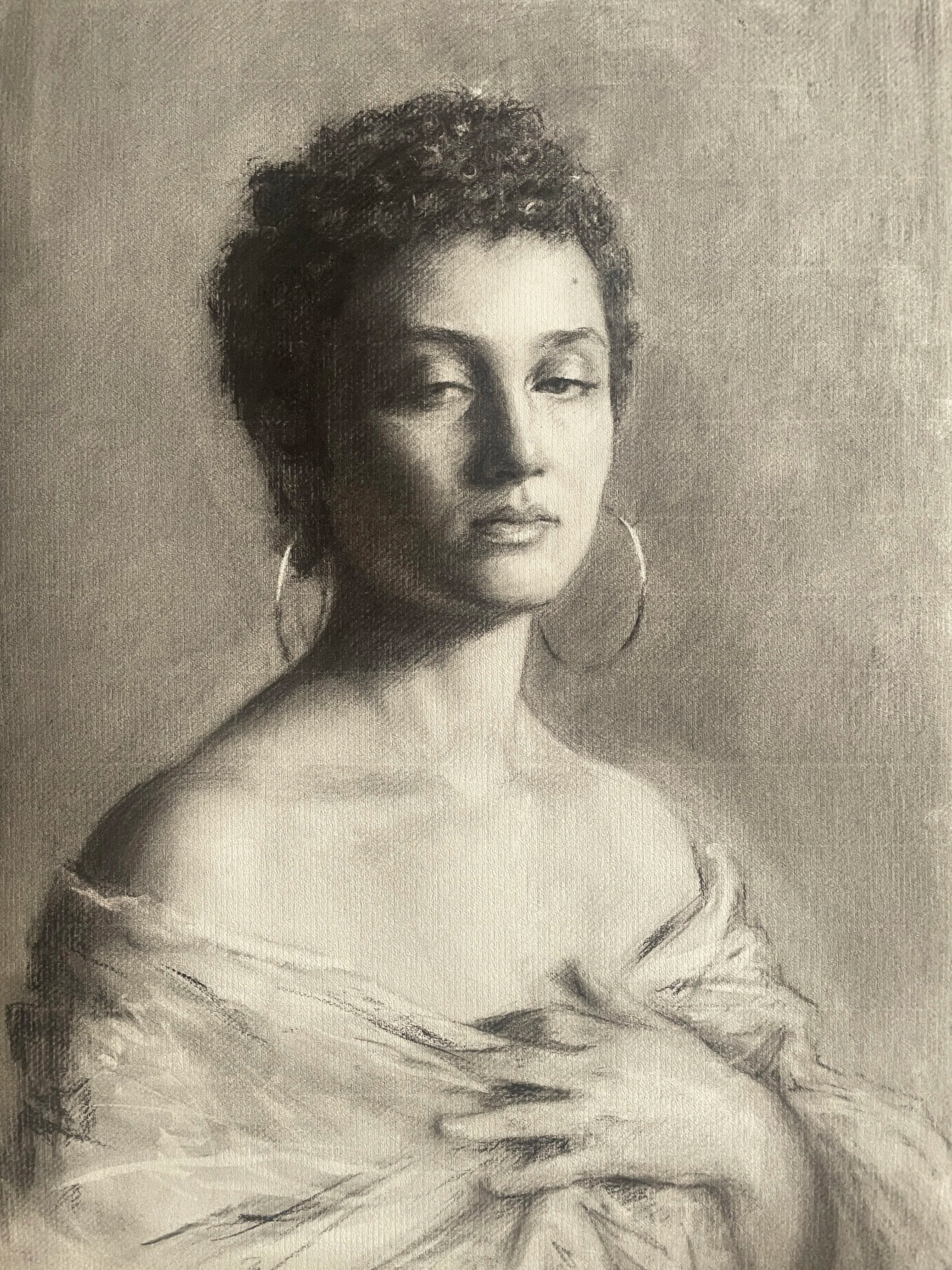 Bene, charcoal on paper, 2026