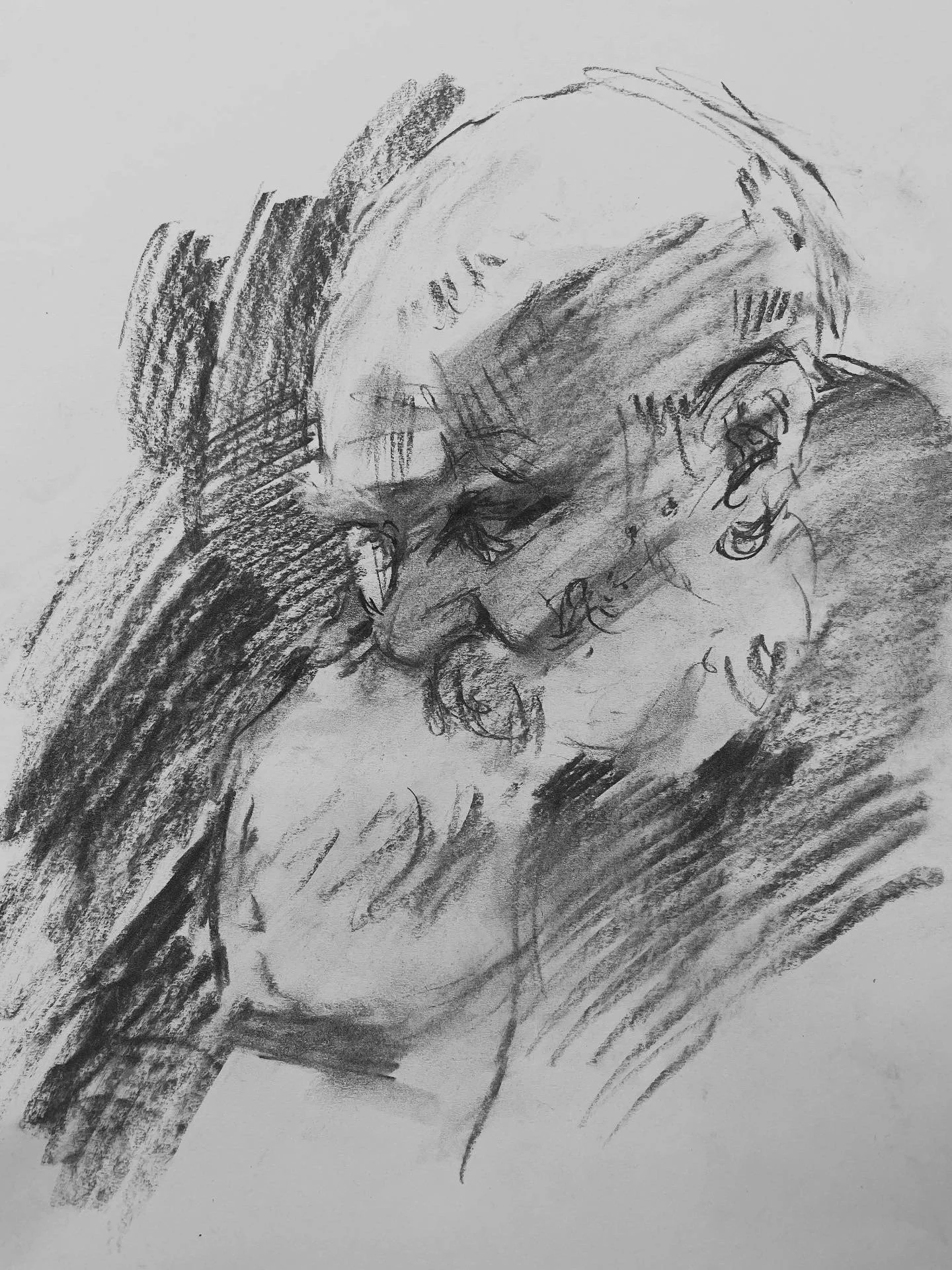 Sketch of Kenn [7min pose], charcoal on paper, 2026