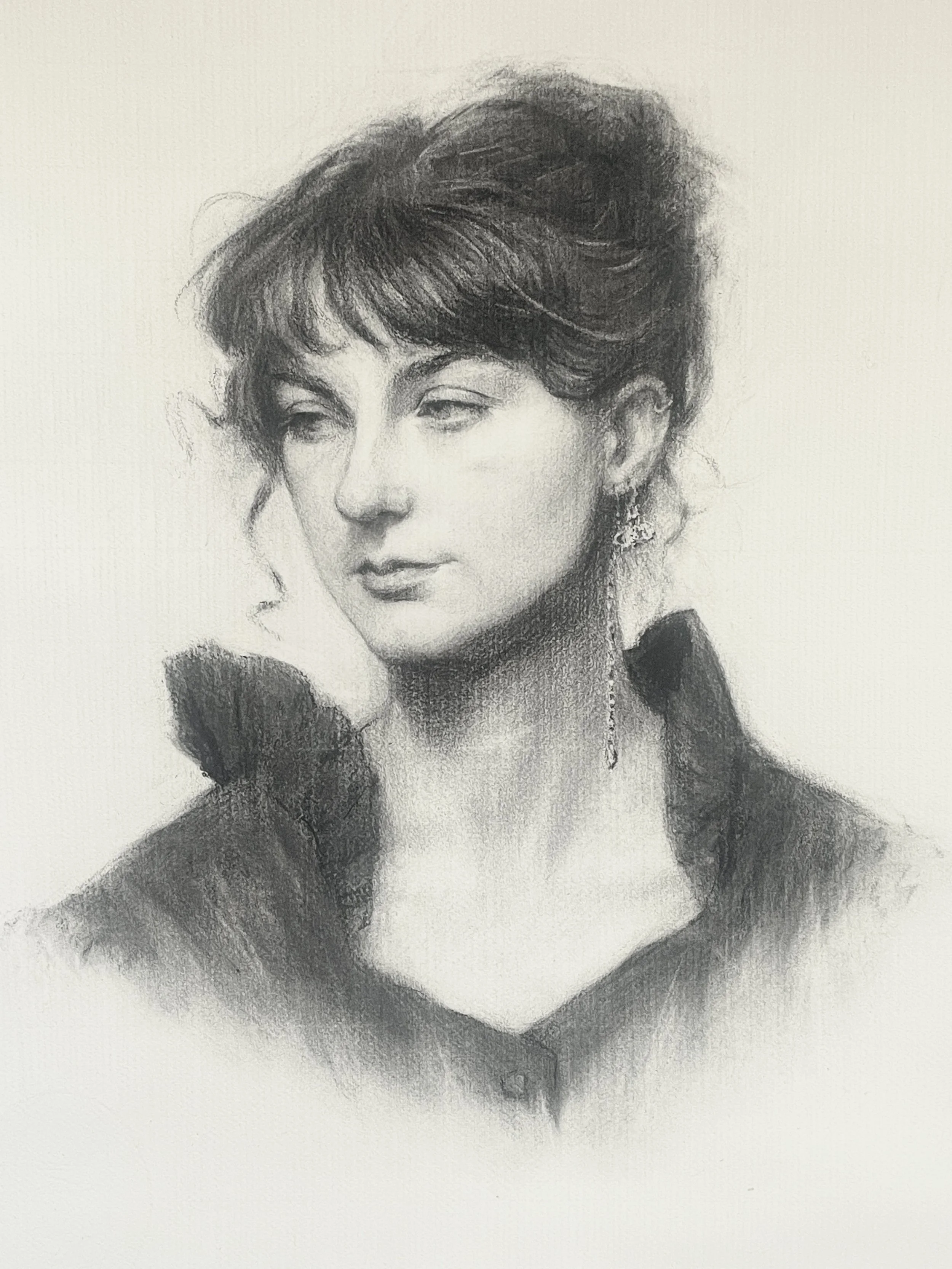 Fi, charcoal on paper, 2026