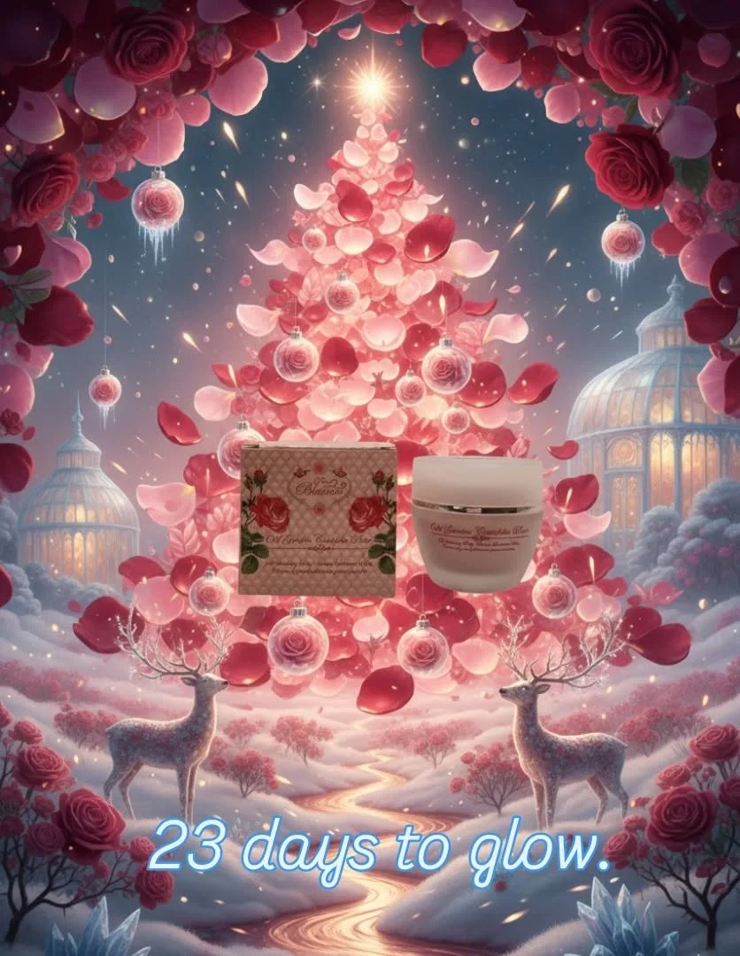 23 days until Christmas.
The season of glow and gifting is getting closer &mdash; and beauty wrapped in rose magic makes every moment feel special.
Our Rose Blossom creams bring radiance, nourishment, and a touch of winter luxury to your daily ritual