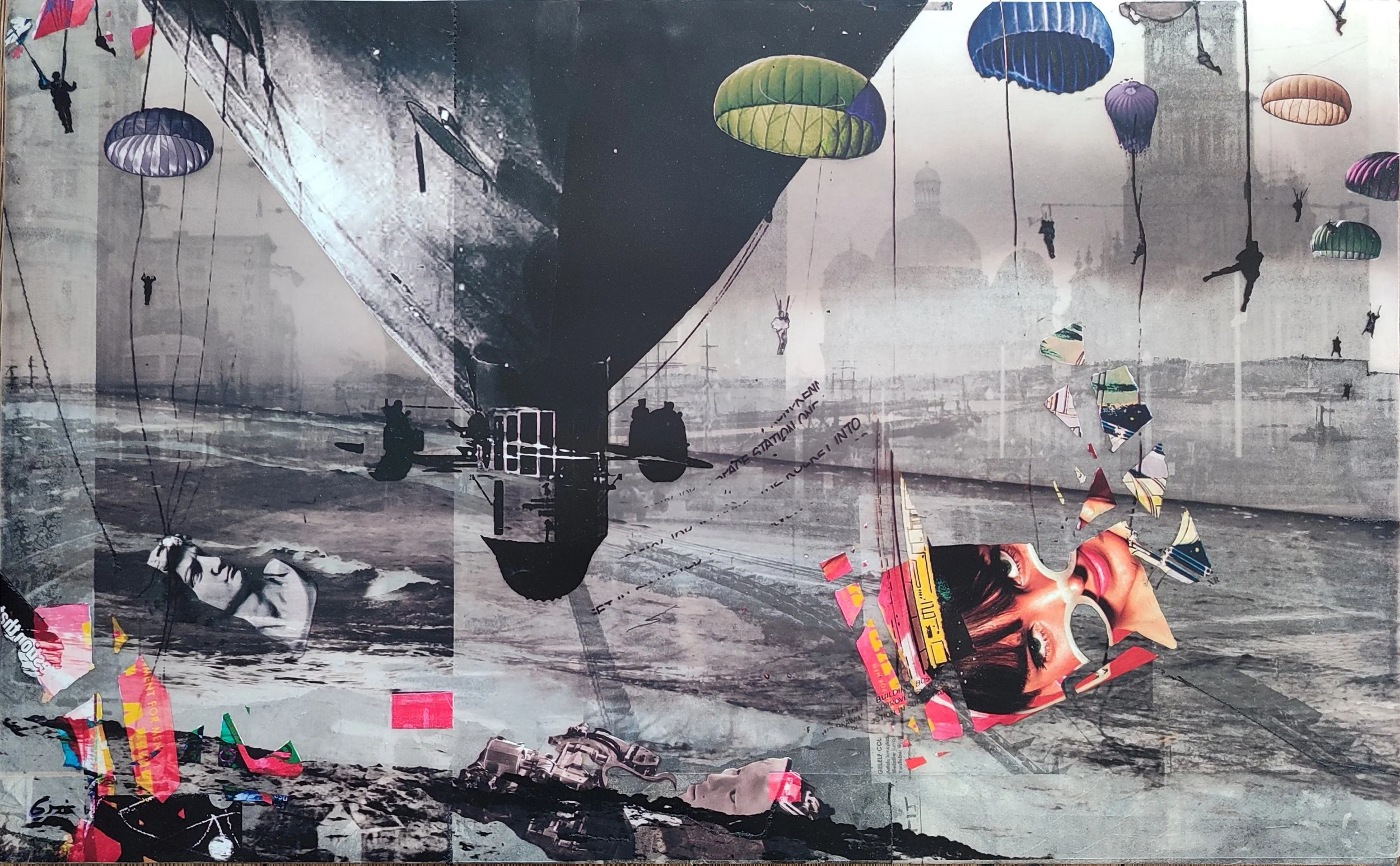 "Back to black", 59.5x37cm 
Mixed media on canvas
