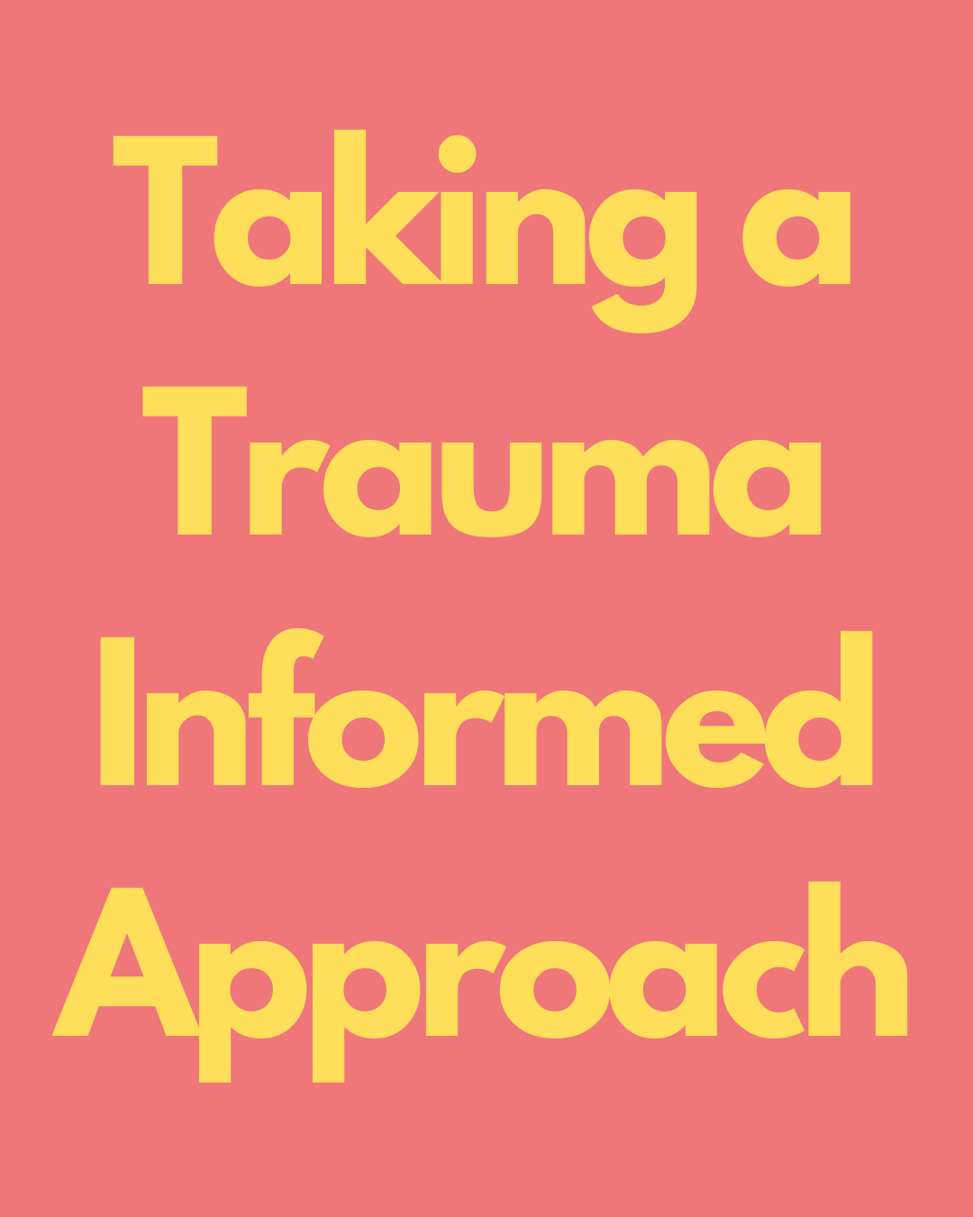 Trauma isn’t tidy: neatly packing it away is not a long term strategy for life.