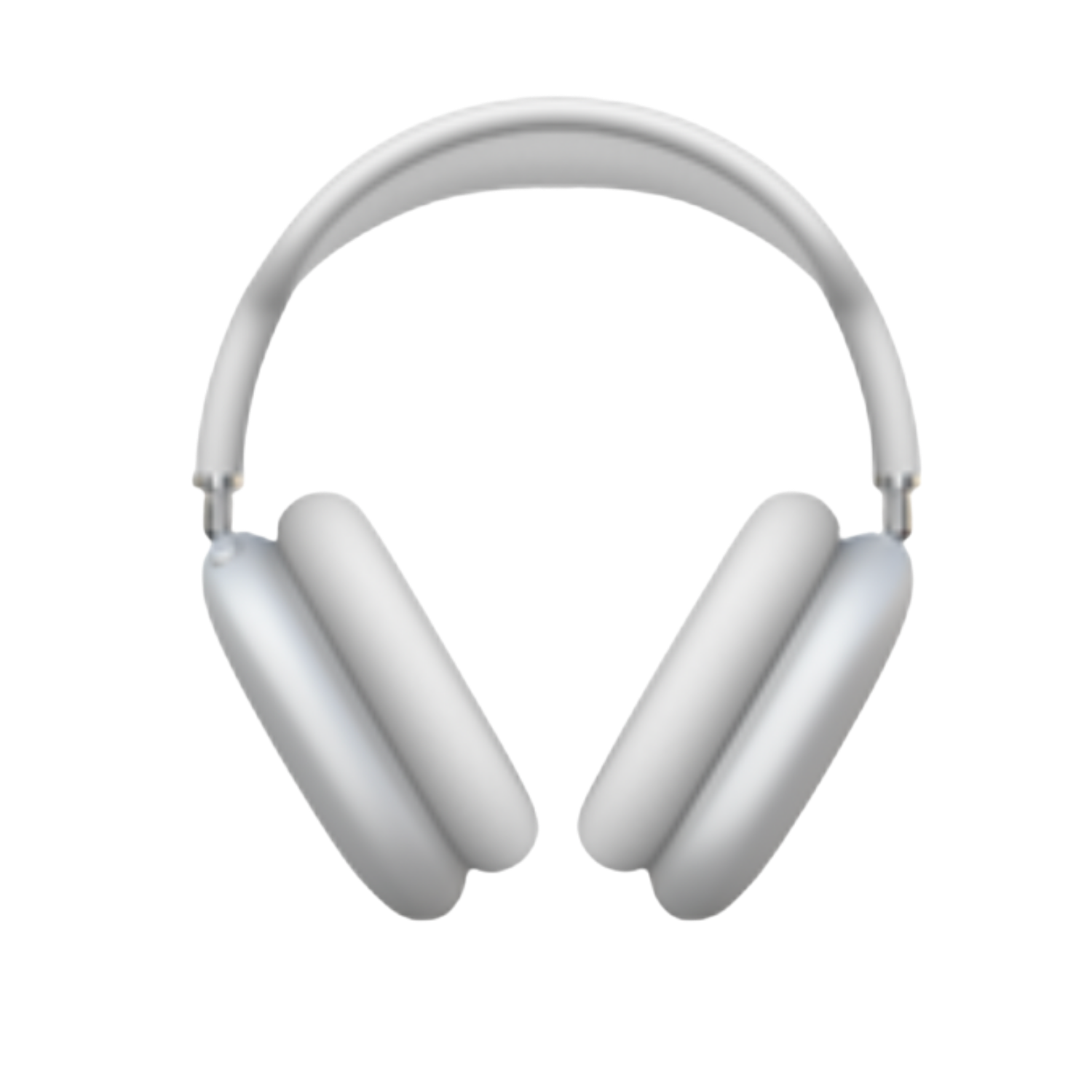 Casque audio blanc affiché en avant-plan, vu de face.
