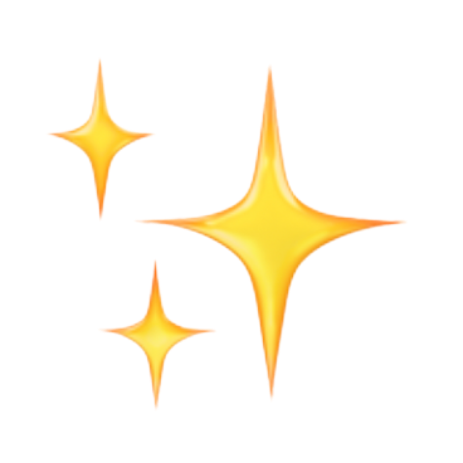 Quatre étoiles dorées brillantes de différentes tailles