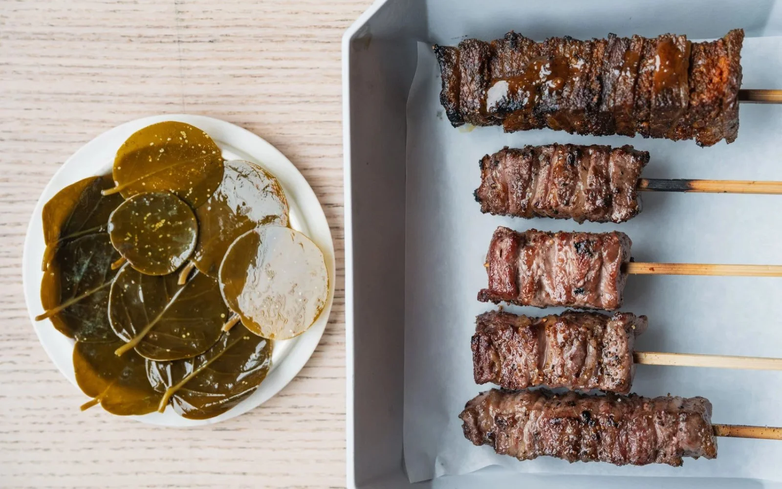  Lamb Riblets, Lamb Shank-Barding Fat, Lamb Tri-Tip, Lamb-Barding Fat Langues de Chat, Lamb Belly, Lamb Spread, Curry Powder, Kashmiri Chile, Caper Leaves 