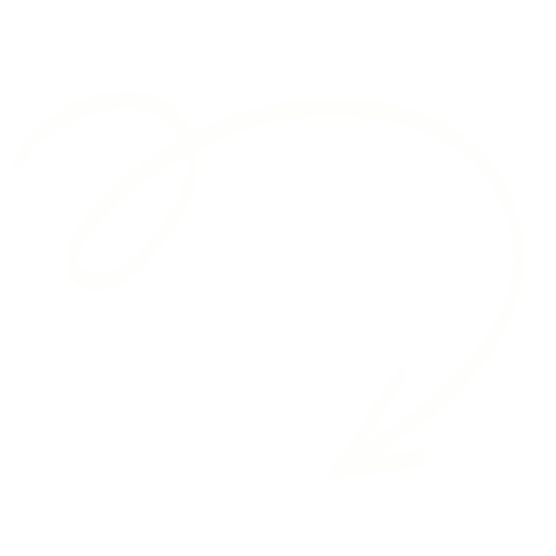 Curved white arrow pointing downwards on a black background.