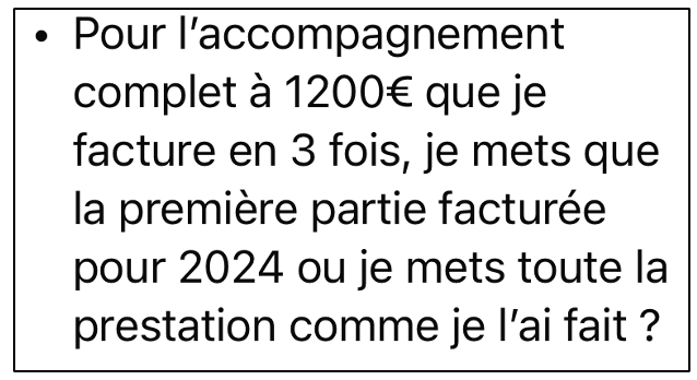 French text discussing billing for a service