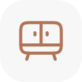 Simple line drawing of a television with a smiling face