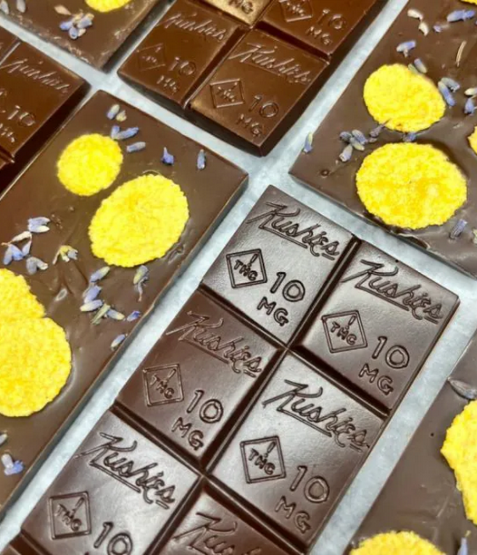 Kushies' Lavender Honey Crisp Δ9 Chocolate Bar