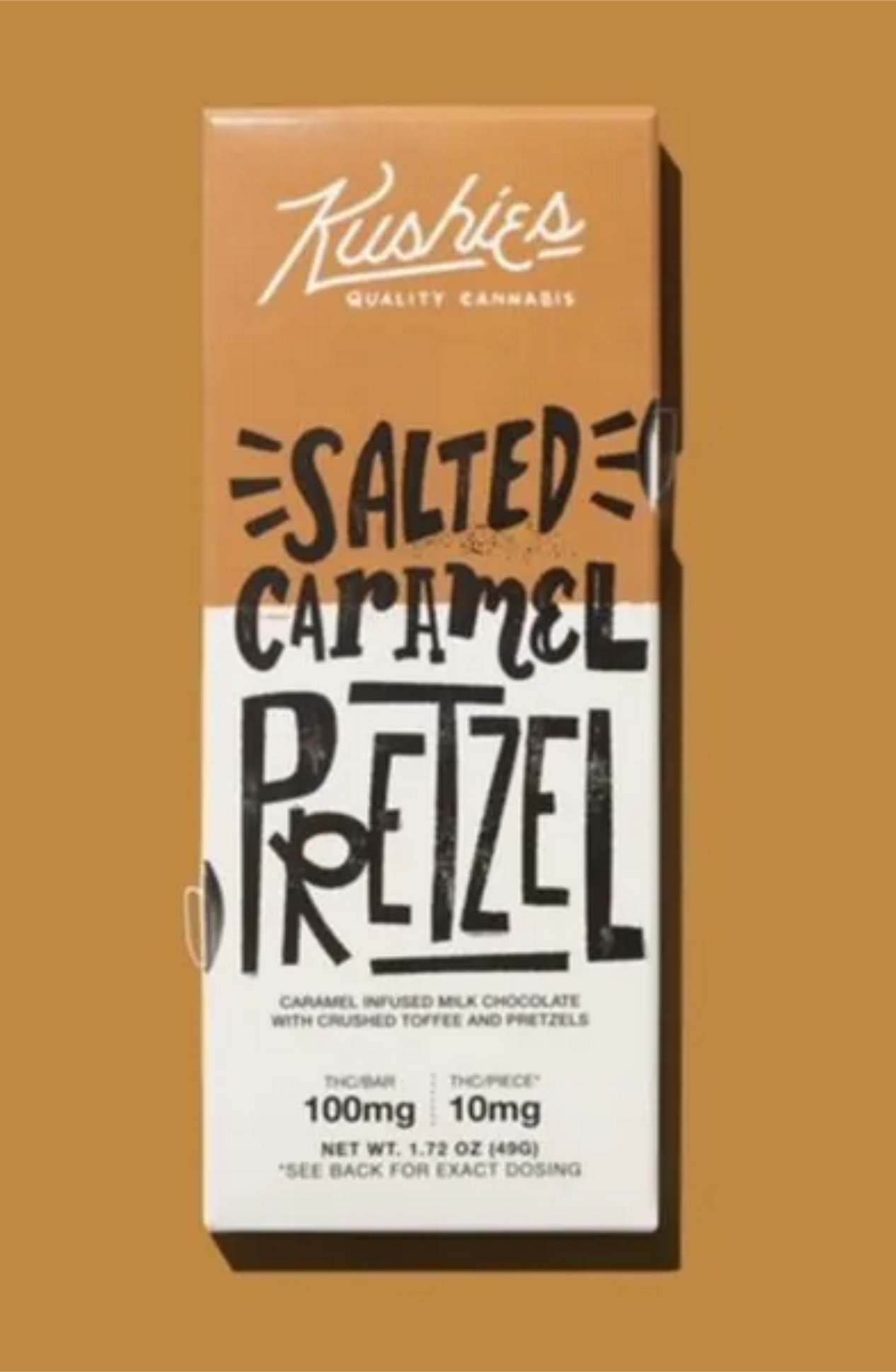 Kushies’ Salted Caramel Pretzel Δ9 Chocolate Bar