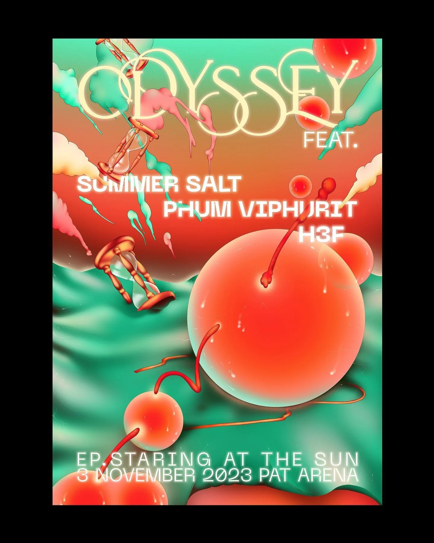 Odyssey EP. Staring at The Sun!
Concert Poster for @odyssey.concert 
Feat. @_summer_salt_ 
@phumviphurit 
@official.h3f 

Buy your ticket now @ticketmelon 

Special thanks to the team and amazing @isreee 🌄