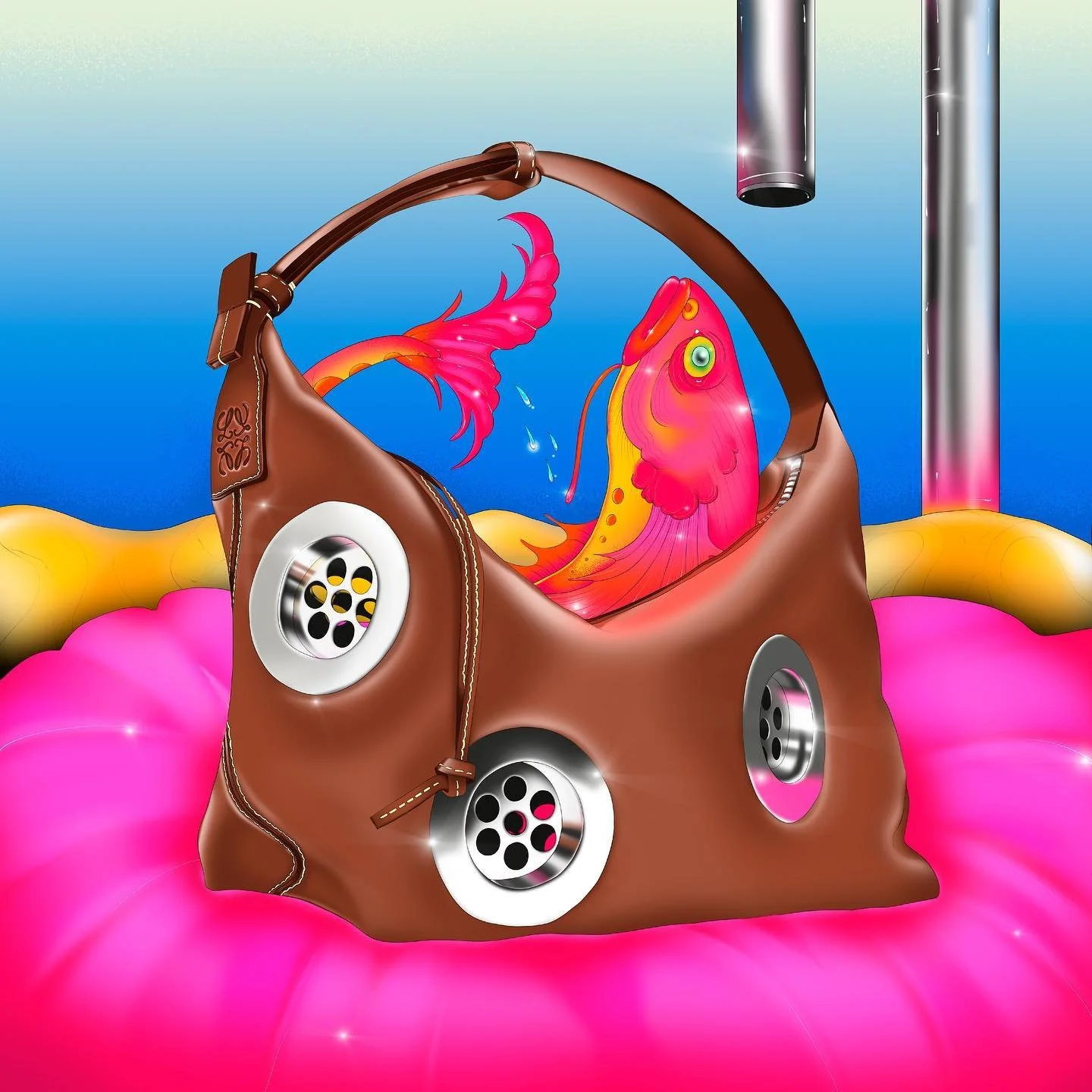 Sinking Ś̵̛̲̓̽̈́́͝͝͝h̴̨̧͖̱̫̠̙̝̭̯́̄̽͌̆i̴̛̯̙̠̣̩̺̝̲͖͋̐̌͝p̵͕̝̰̘̀͜
2022
(Loewe Cubi Sinkhole Bag)