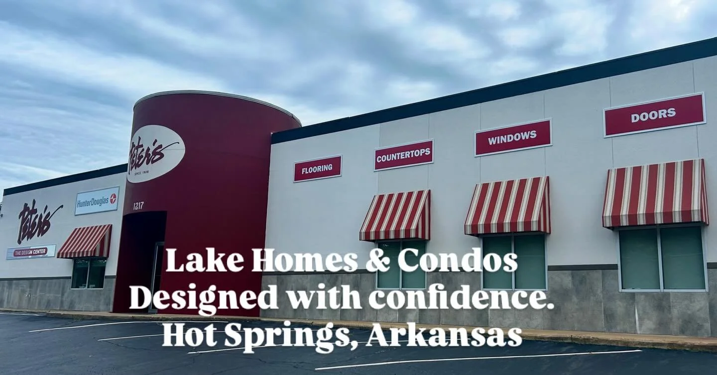 Lake homes and condos deserve thoughtful design &mdash; even when you don&rsquo;t live here full-time.

At Peter&rsquo;s &ndash; The Design Center, we work with owners from across Arkansas and beyond to remodel lake houses and condominiums in Hot Spr