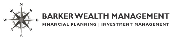 Barker Wealth Management logo with a compass graphic and text for financial planning and investment management.