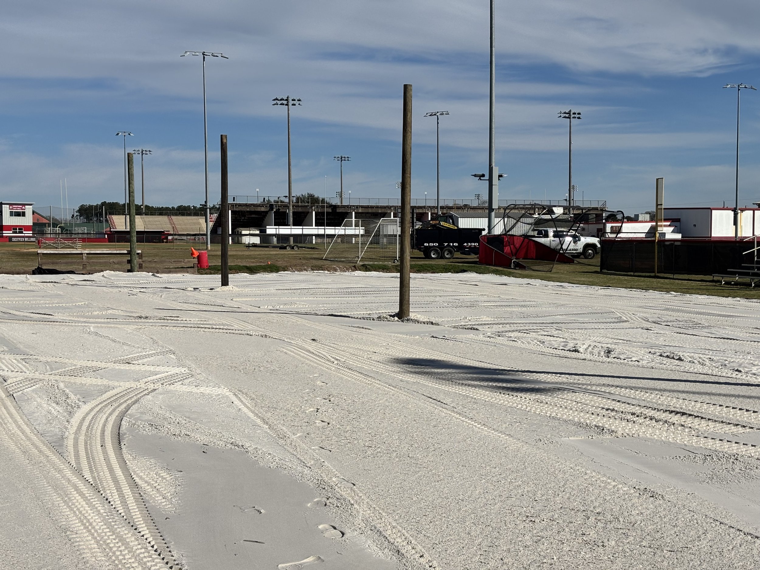 Dirt work and site preparation for volleyball court in Crestview FL