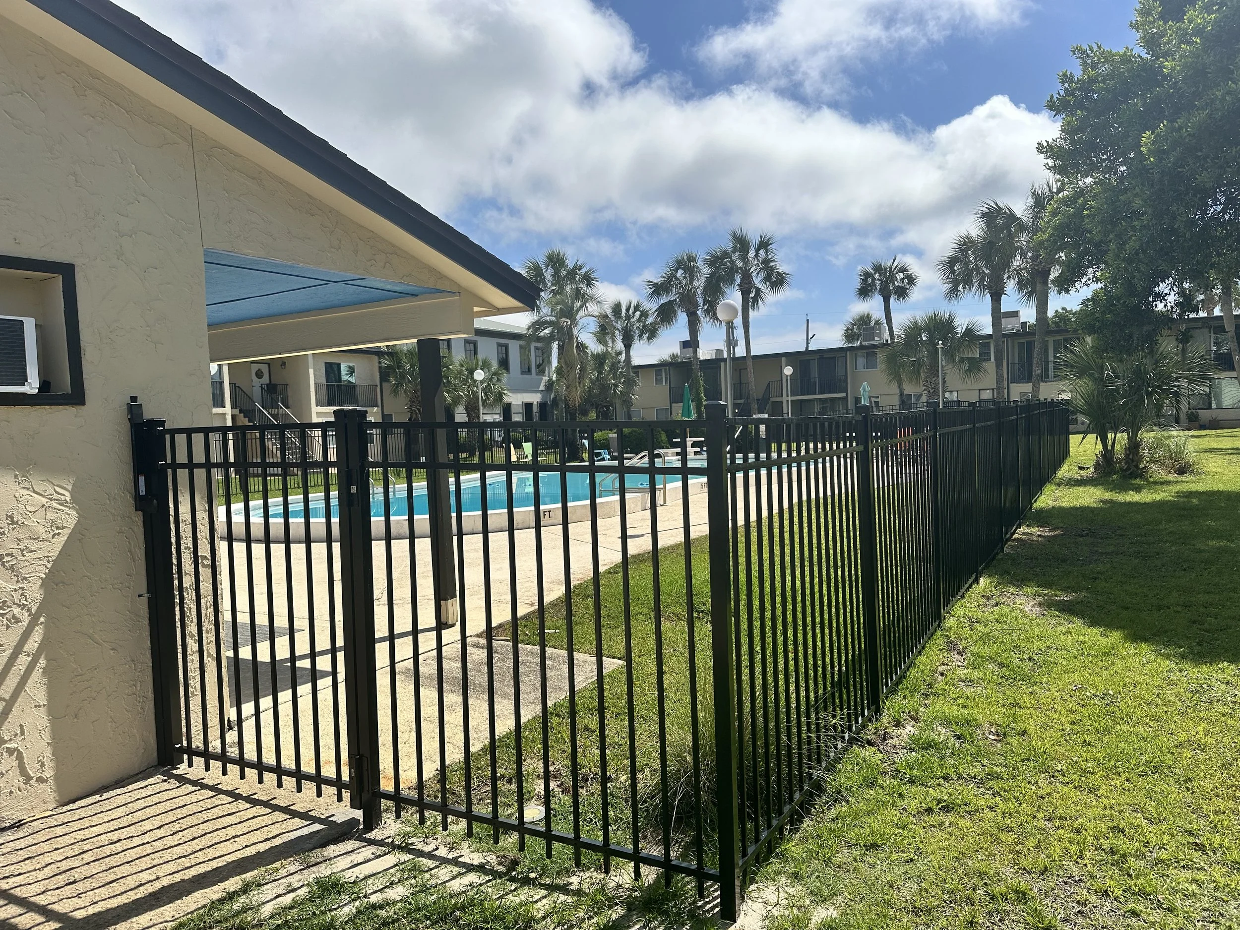 Aluminum fence installed in Crestview FL for low-maintenance security and style