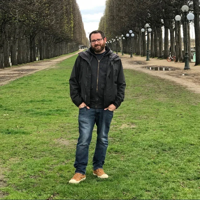 Adam on set in Paris, France.