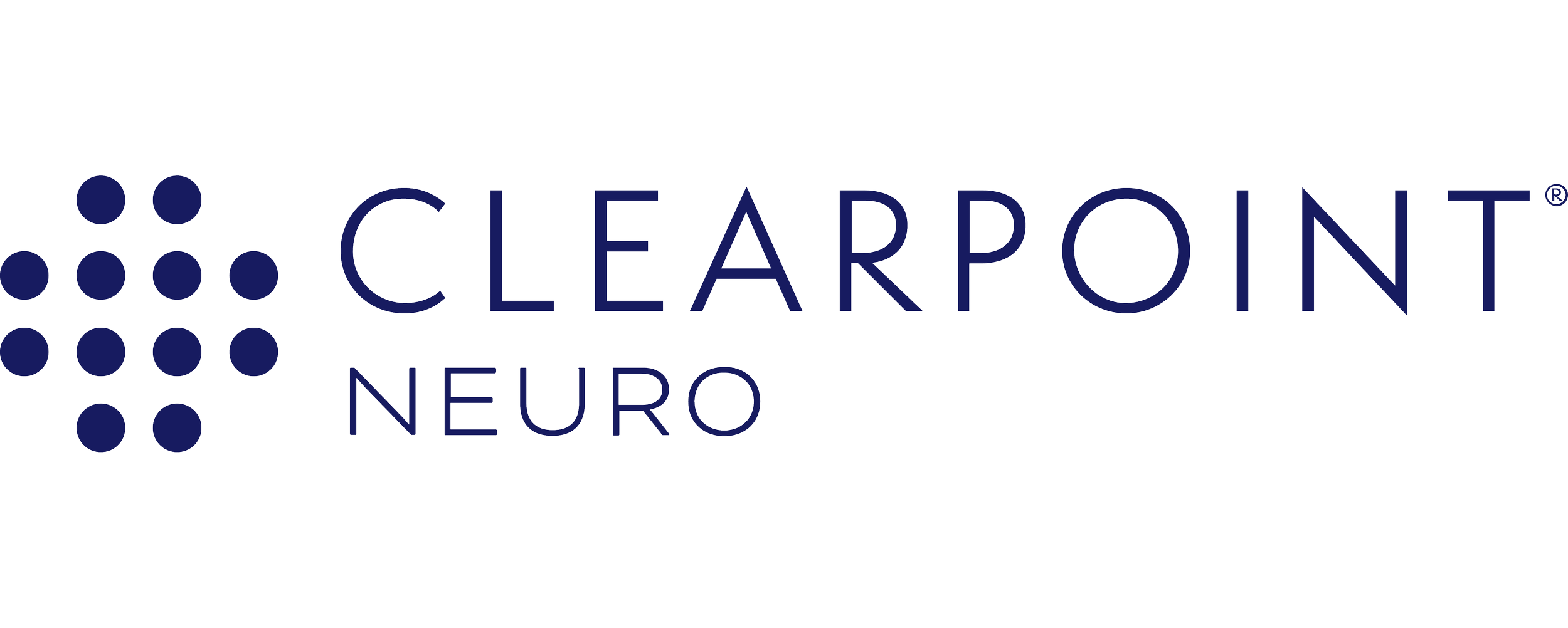 ClearPoint Neuro logo with a pattern of blue dots on the left and the words 'CLEARPOINT NEURO' in blue text to the right.