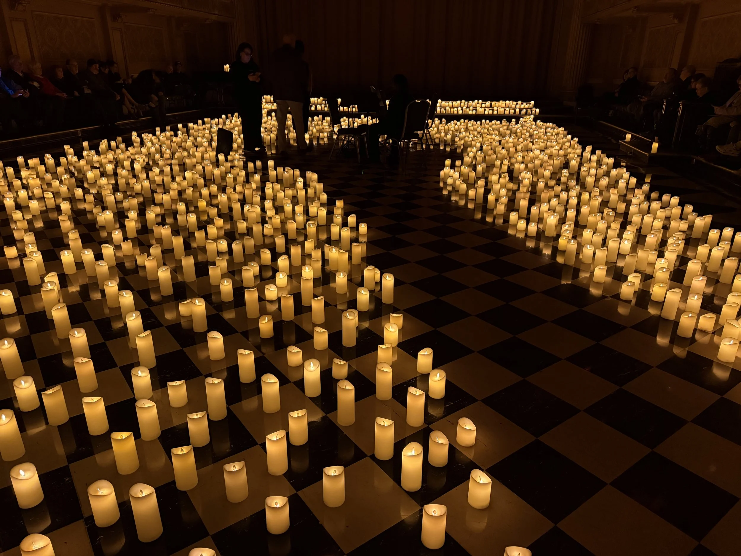 Hundreds of Glowing Candles on the Floor