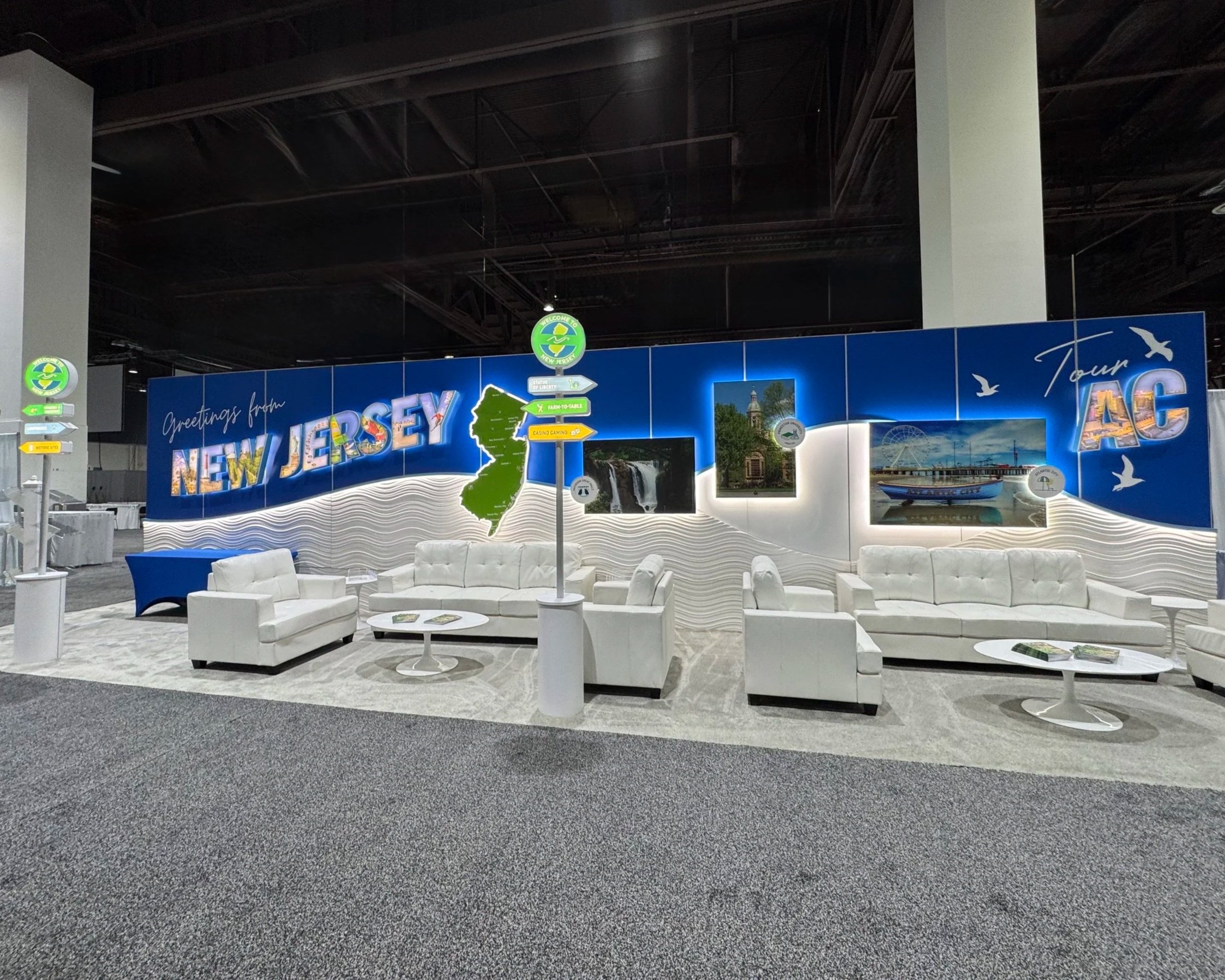 10'x40' custom trade show booth for New Jersey Travel & Tourism