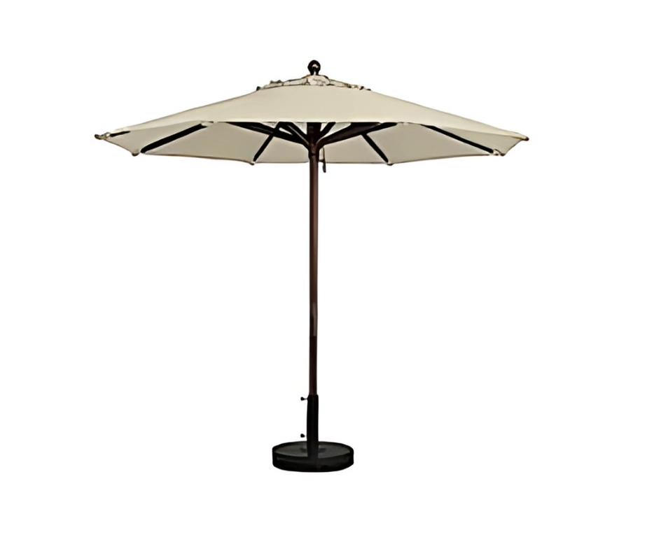 9' AMBIENCE CAFÉ UMBRELLA W:BASE & NATURAL TOP.png