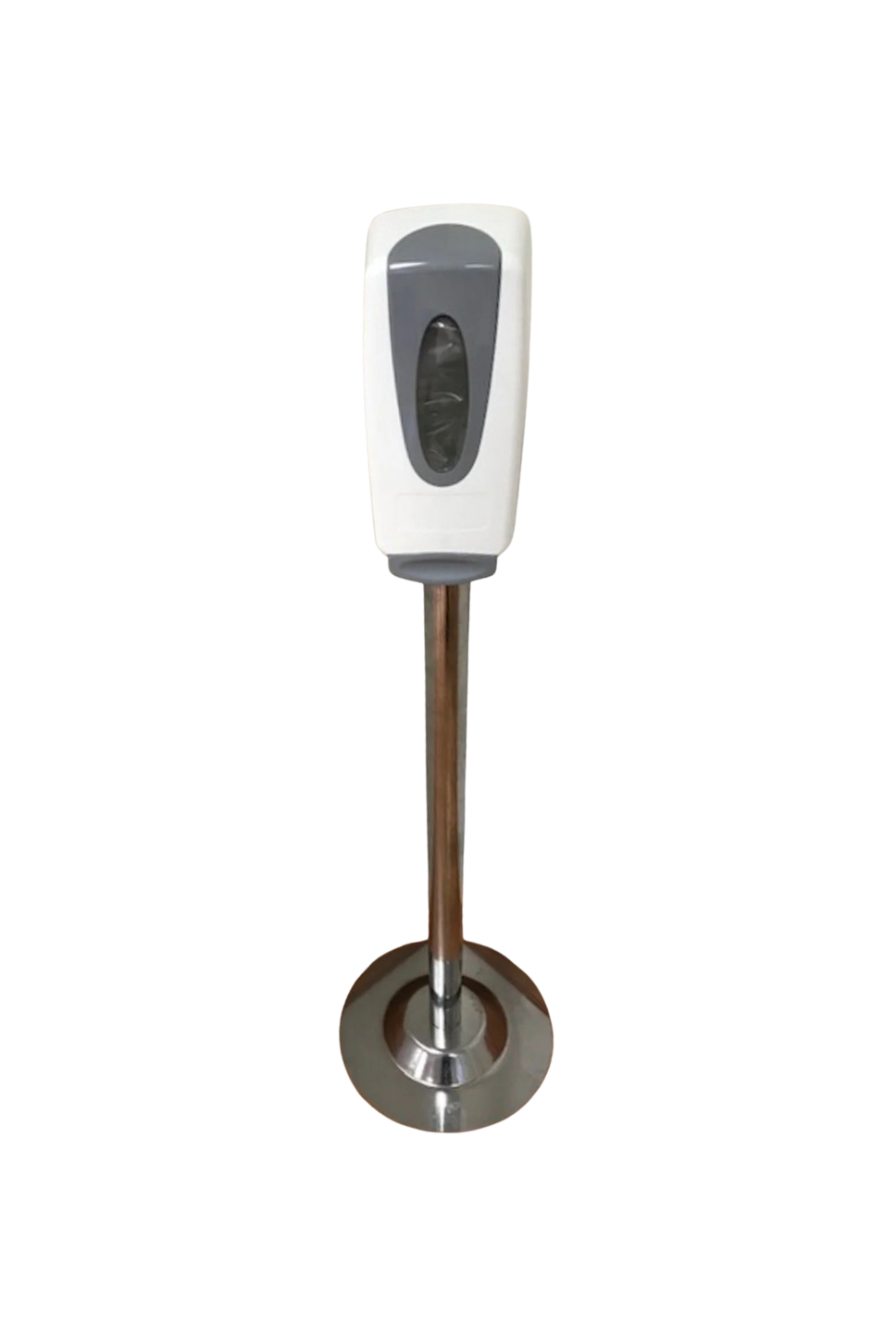 CHROME POST FREE STANDING HAND SANITIZER STATION/FILLED