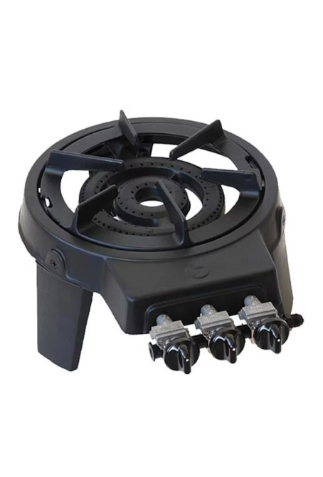 HEAVY DUTY SINGLE BURNER TABLETOP STOVE W/5 GALLON PROPANE TANK