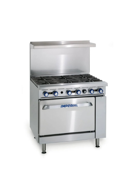 COMMERCIAL 6 BURNER RANGE W/ OVEN (PROPANE)
