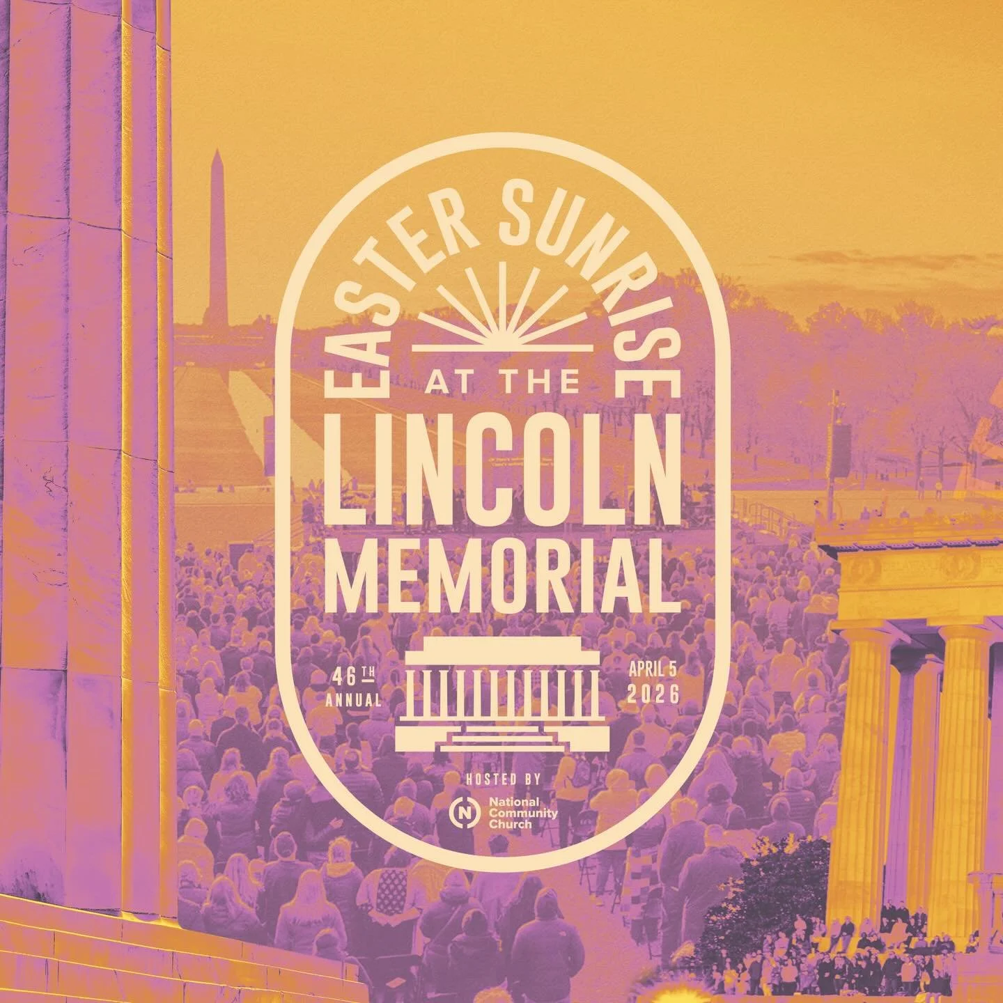 You are welcome here!🌅

Prepare to be captivated by the beauty of the Lincoln Memorial at sunrise on Easter morning. This is an event where individuals from all walks of life come together in celebration.

We&rsquo;ll see you bright and early on Apr