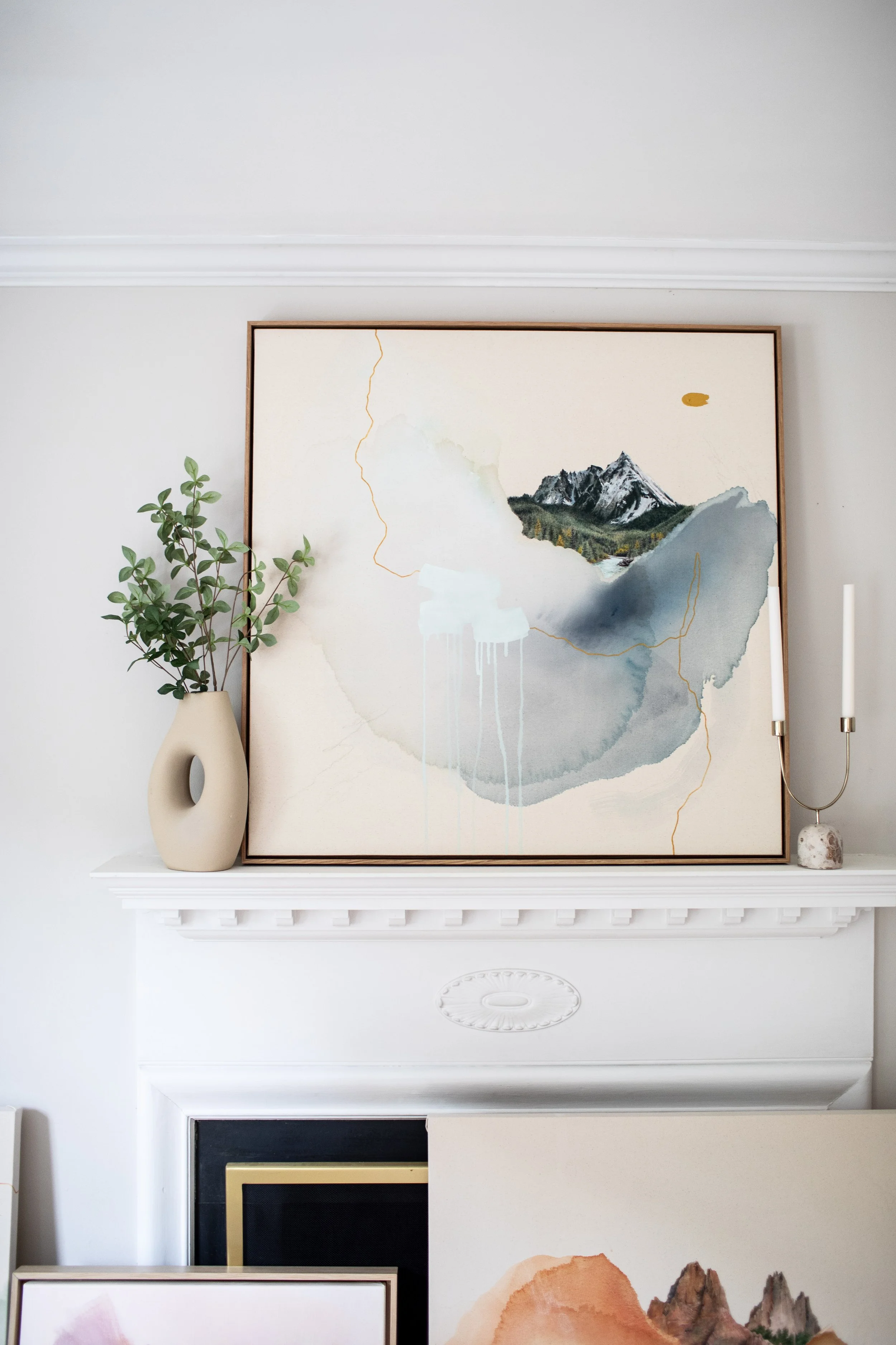 What Moves Mountains Original 36x36" framed painting