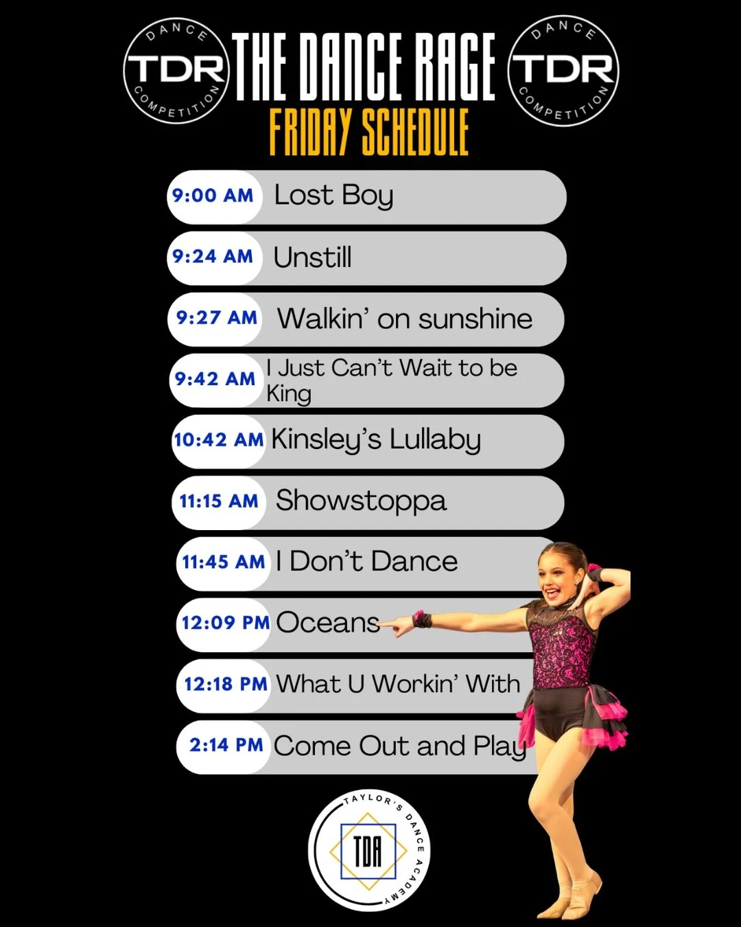 We&rsquo;re so excited for our first competition this weekend! 

Come cheer us on at the Chatham Capitol Theatre or tune into the livestream 💙💛
&bull;
@thedancerage 
Livestream ➡️ https://www.dancebug.com/rf/live_streams.php?ifid=417&amp;parent_url