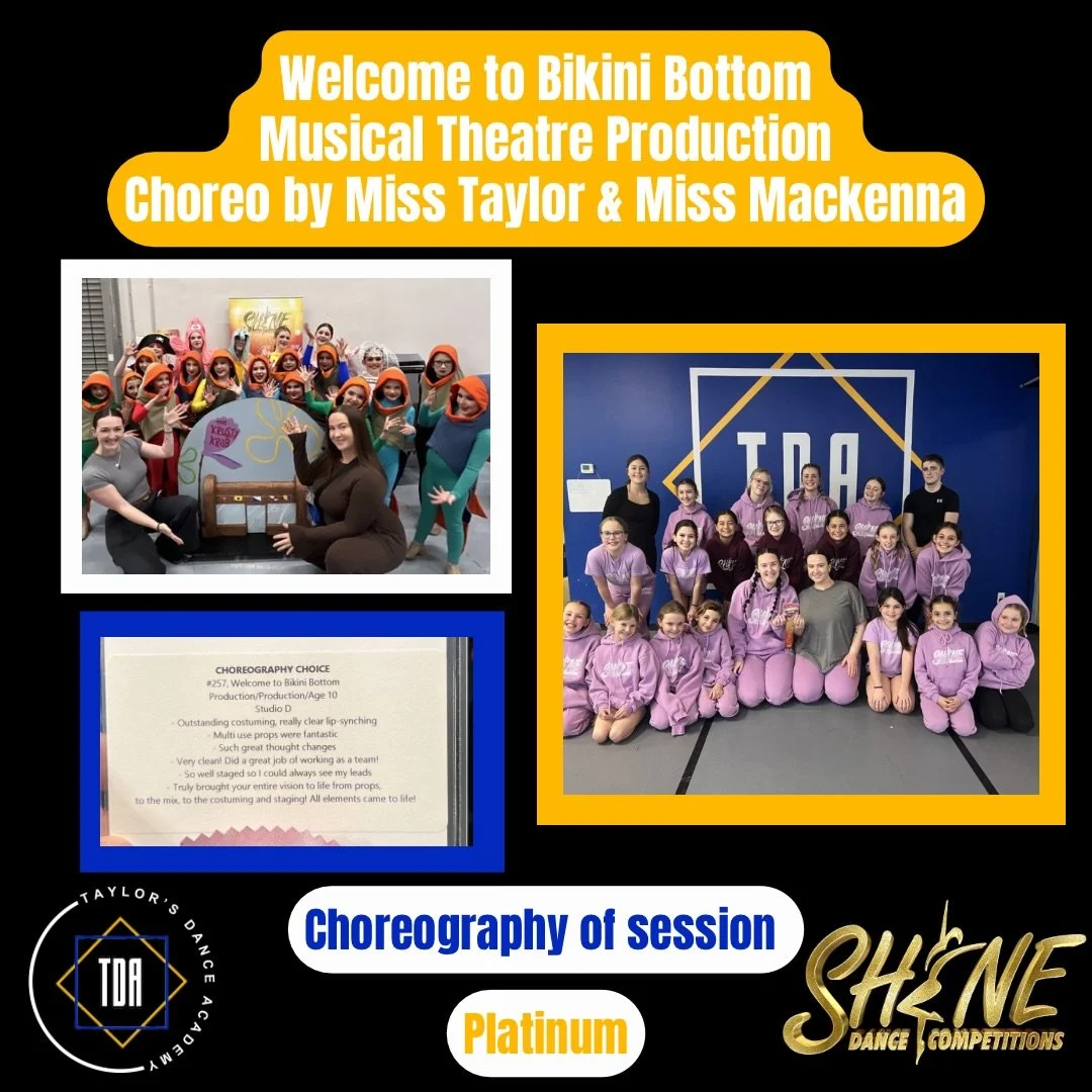 Our overalls and special awards from @shinedancecompetitions 💙💛
&bull;
- Welcome to bikini bottom: platinum, choreography of the session
- Waves: platinum, special awards &ldquo;together and 1&rdquo;
- infected: platinum, 2nd overall comp 1 munch/j