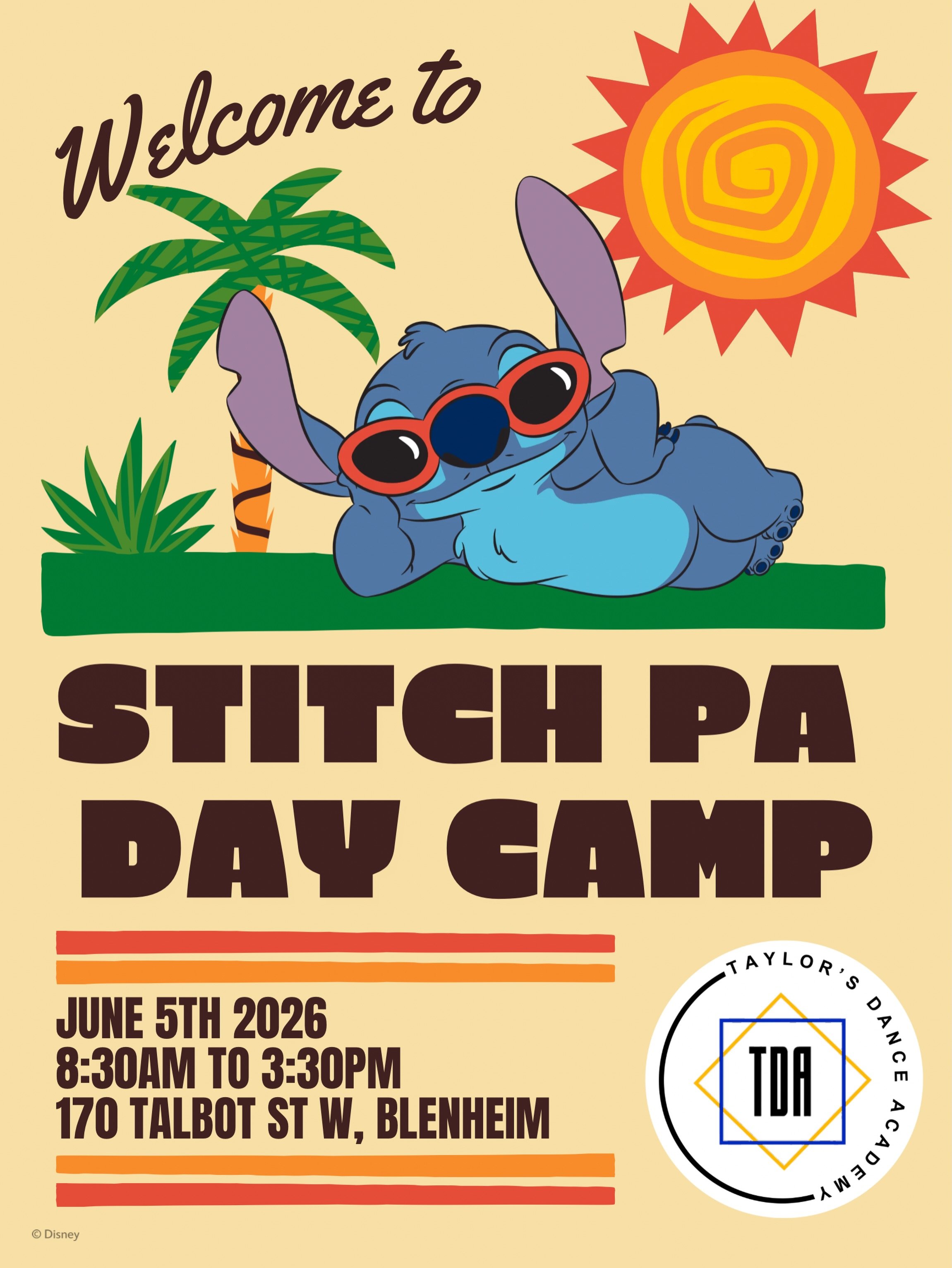 PA day camp coming in hot! Join us for a stitch-inspired day full of dancing, games, creativity, and so much fun! 💙💛
&bull;
🗓️June 5th 2026
⏰8:30AM-3:30PM
📍170 Talbot st W, Blenheim
&bull;
#taylorsdanceacademy #dance #paday #stitch #fyp