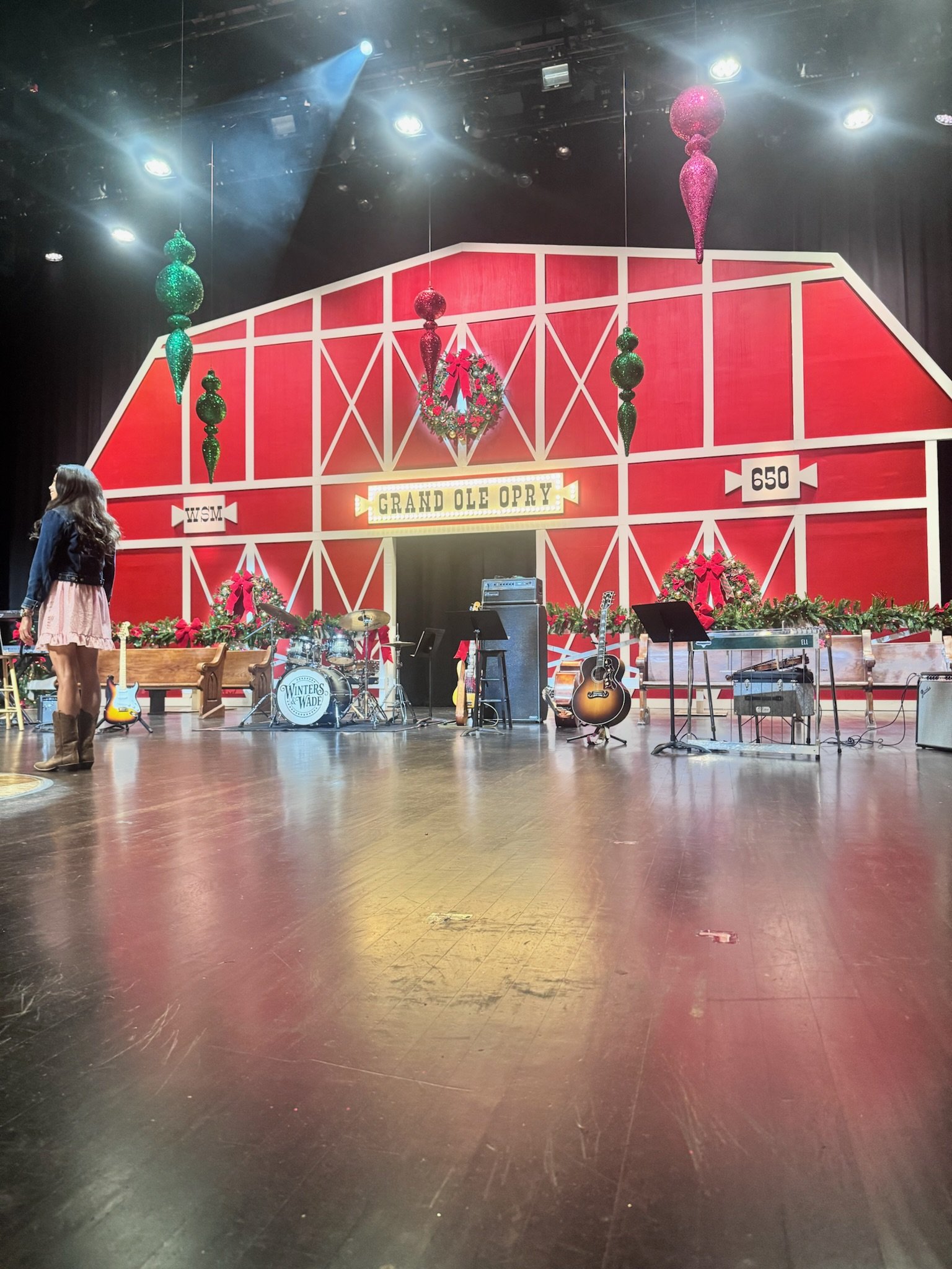 Holiday set decorating for A Grand Ole Opry Christmas in Nashville by Whitney Elaine Interiors.