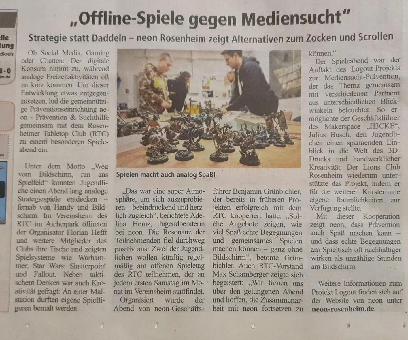 🔥 Offline zocken, echte Begegnungen!
Gemeinsam mit neon Rosenheim haben wir gezeigt, wie viel Spa&szlig; analoge Spiele machen k&ouml;nnen &ndash; ohne Bildschirm, daf&uuml;r mit W&uuml;rfeln, Minis &amp; guter Gesellschaft. 🎲
Danke an alle, die da